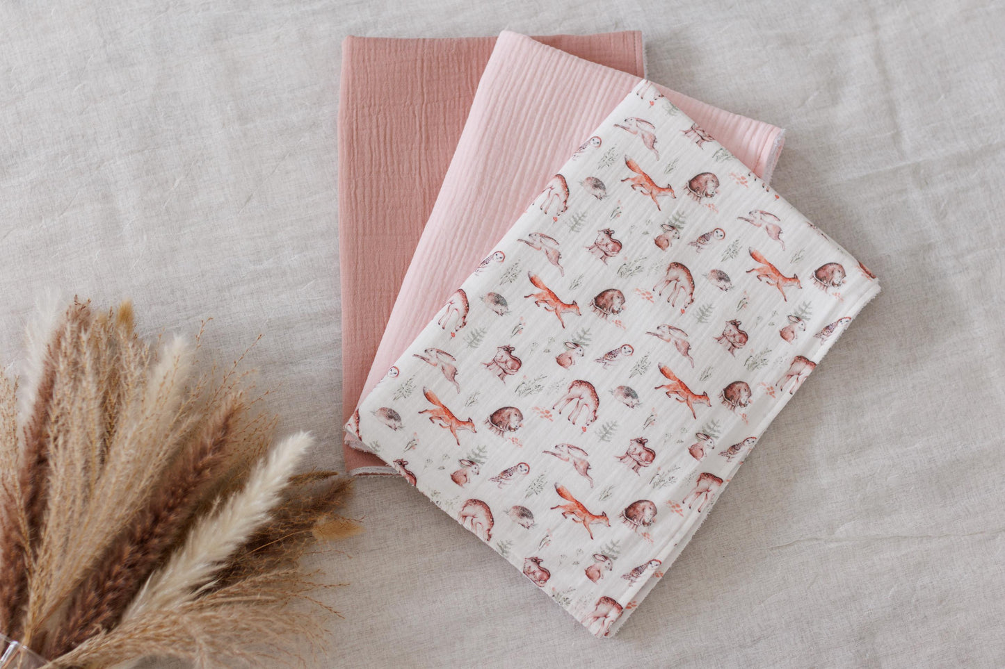 Set of 3 Waterproof change pad Double Gauze Muslin travel changing mat, Diaper changing mat, portable changing mat