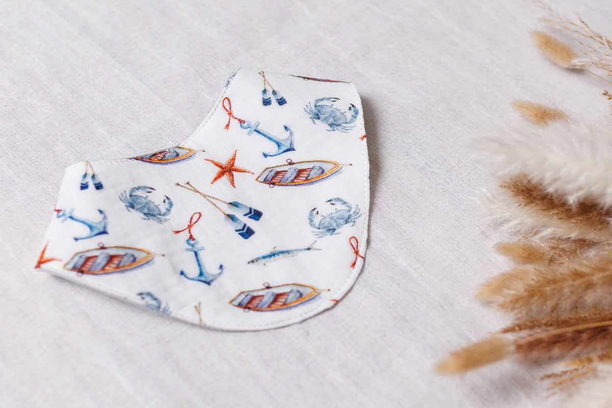Muslin Baby Bibs "Little Sailor" – 1 pc or 3-Pack