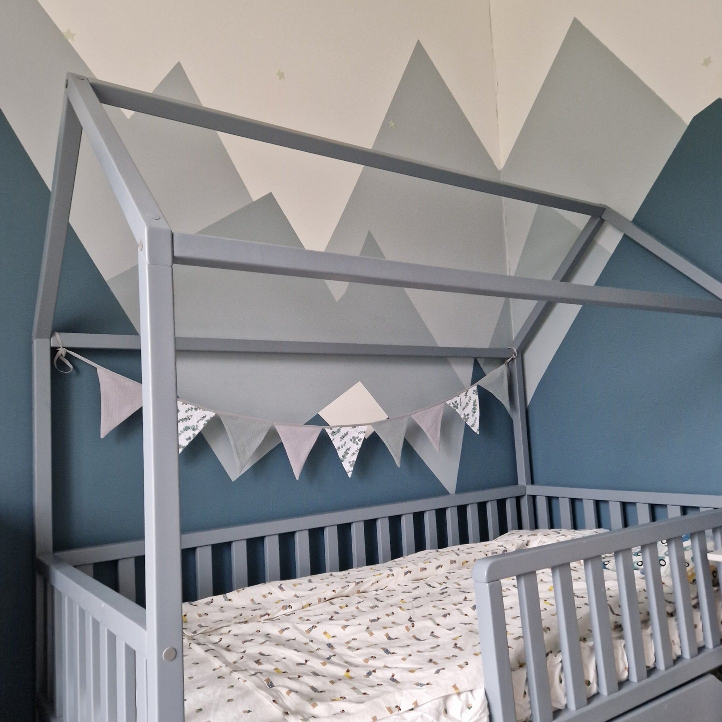Premium Cotton flags for nursery, Garland wall decor, Flag bunting, Bunting banner, Brown bunting, Kids nursery,Triangle Flags for Baby Room