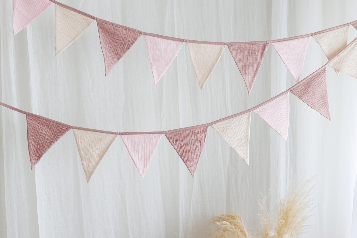 Cotton flags for nursery, Garland wall decor, Flag bunting, Bunting banner, Kids nursery, Triangle Flags for Baby Room, Home decor blue
