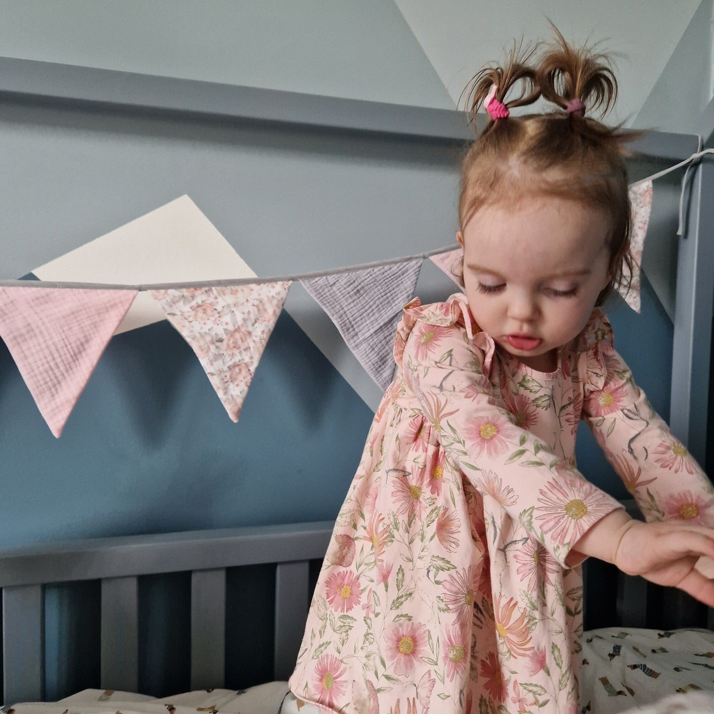 Cotton Flag Bunting: Nursery Garland Wall Decor