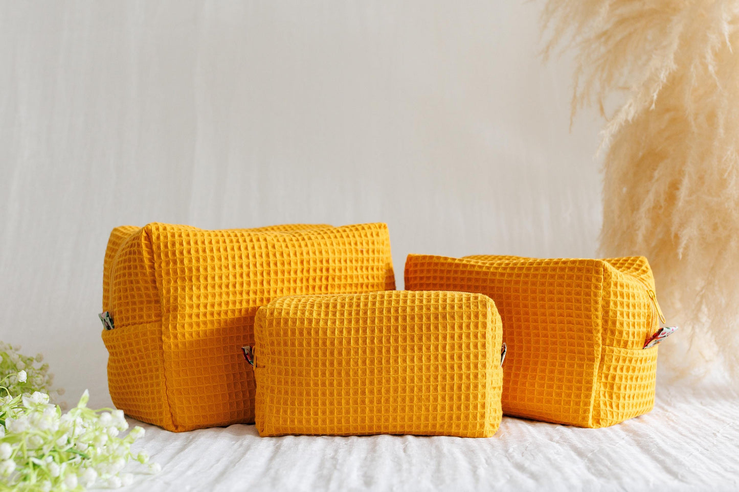 Cosmetics bag Makeup Gift for girls Cosmetic pouch Set of 3 Personalized makeup bags