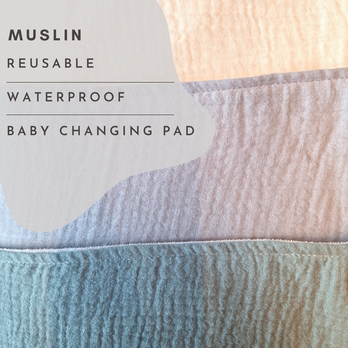 Set of 3 Waterproof Double Gauze Muslin Change Pads: Portable and Travel-Friendly Diaper Changing Mats
