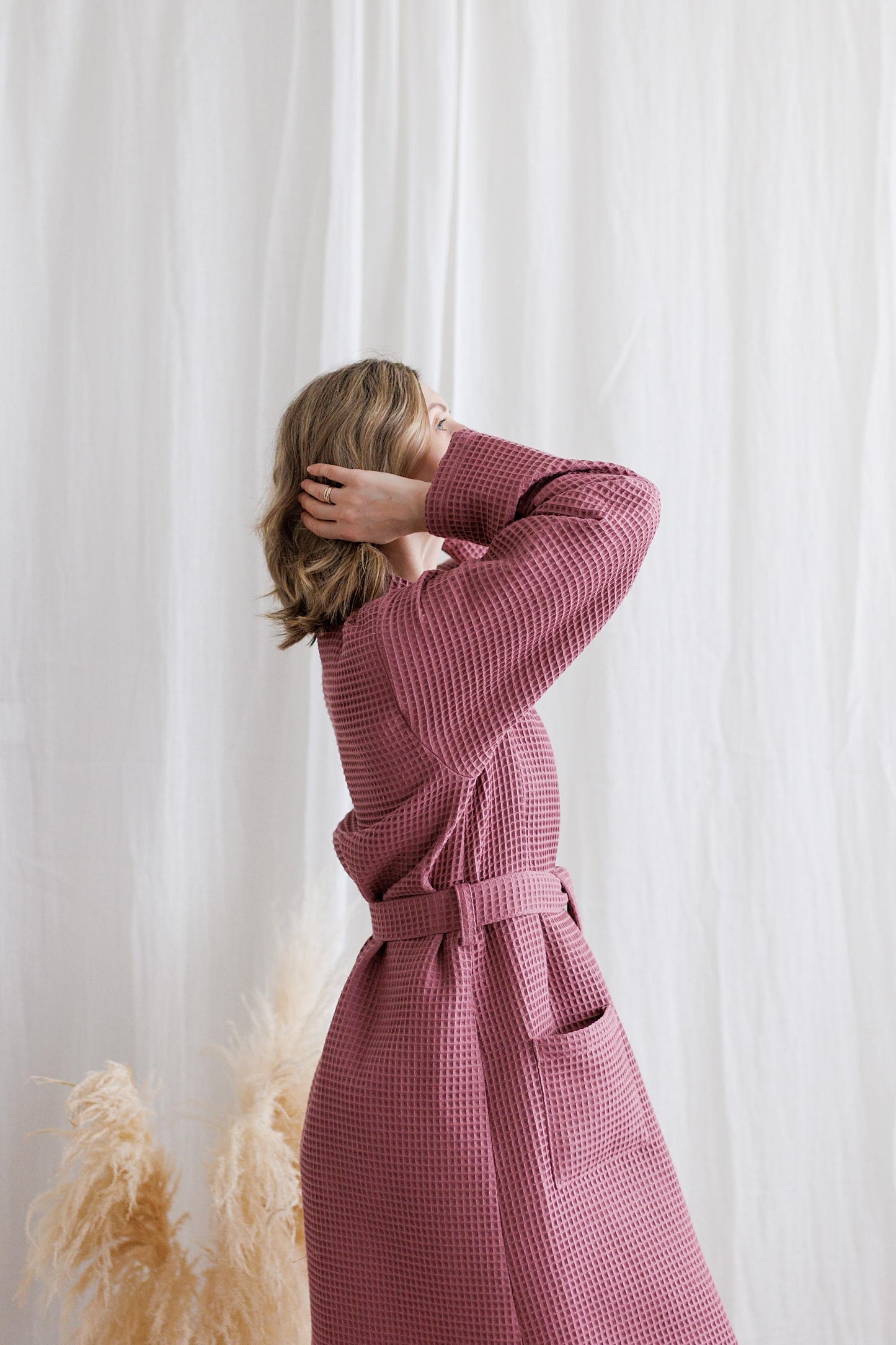 Waffle Muslin Cotton Robe: Lightweight Bathrobe, Loungewear
