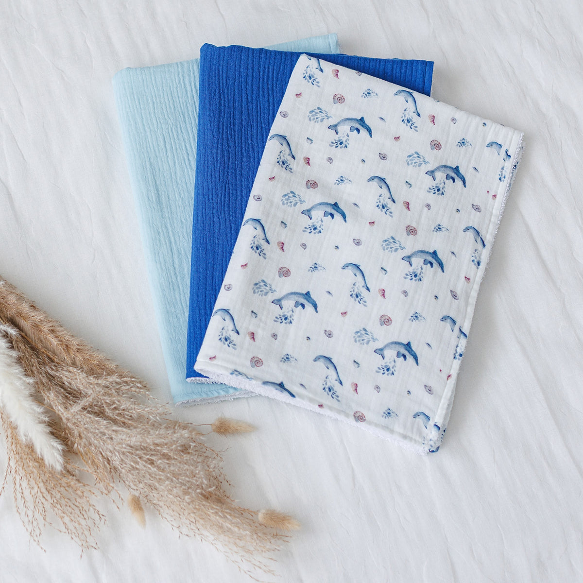 Waterproof changing mat "Dolphins" – 1 pc or 3-Pack