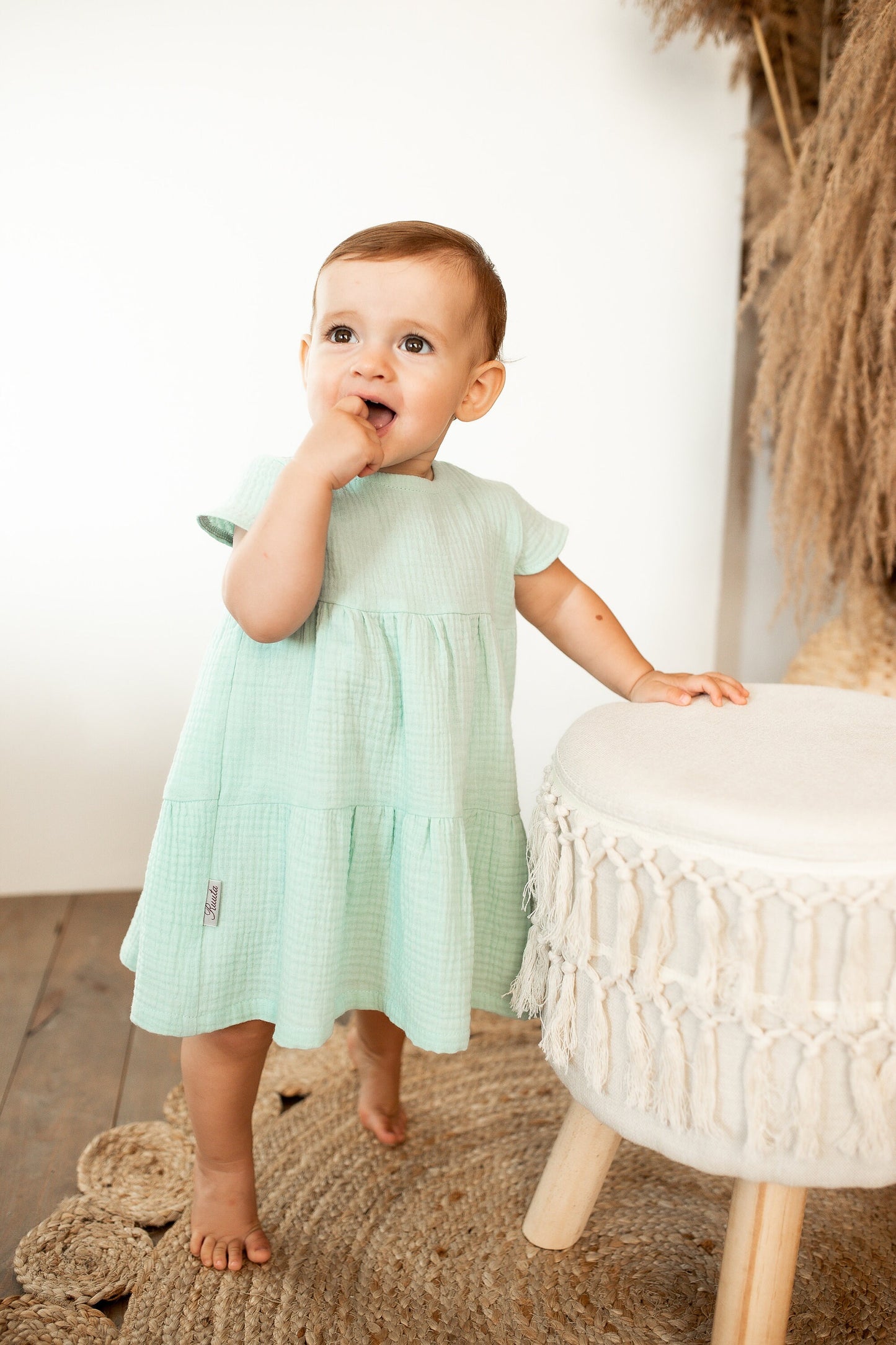 Organic Cotton Muslin Baby Dress: Flowing Summer Outfit