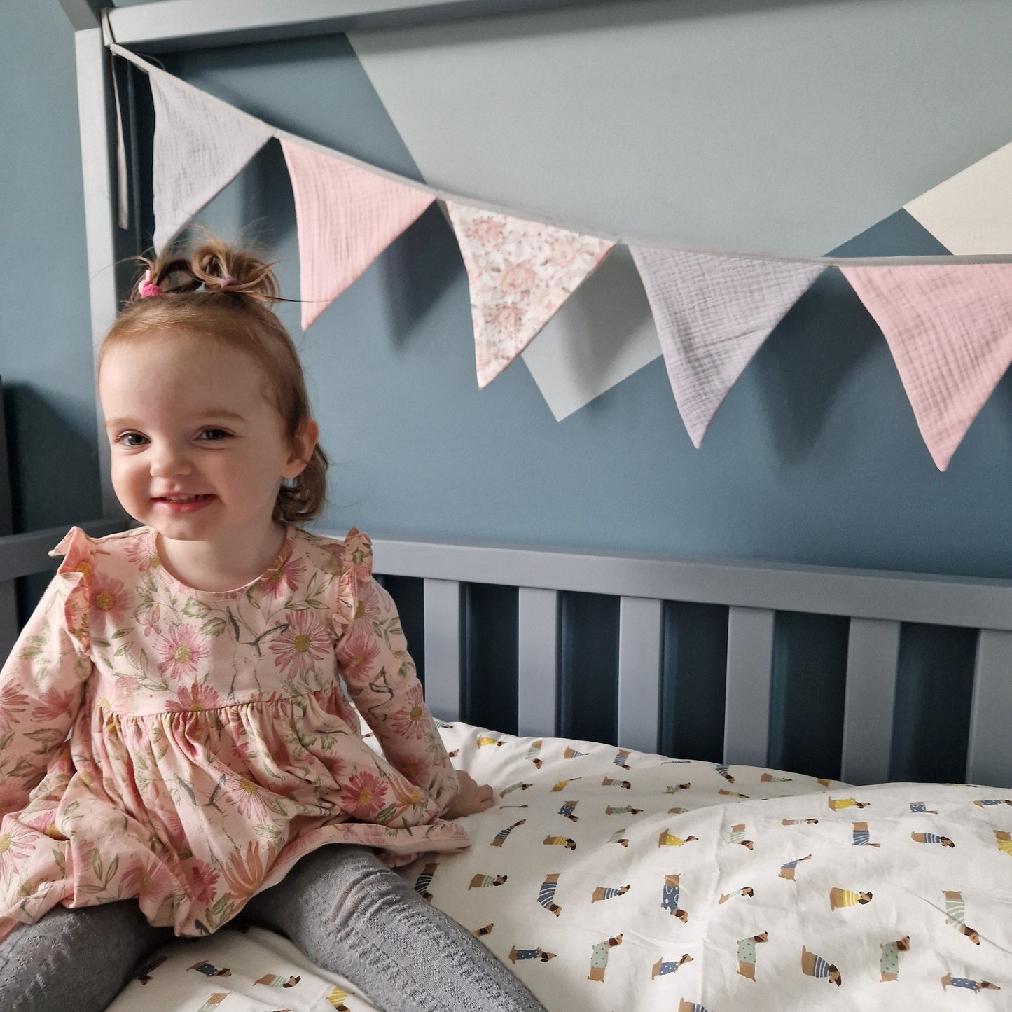 Cotton Flag Bunting: Nursery Garland Wall Decor