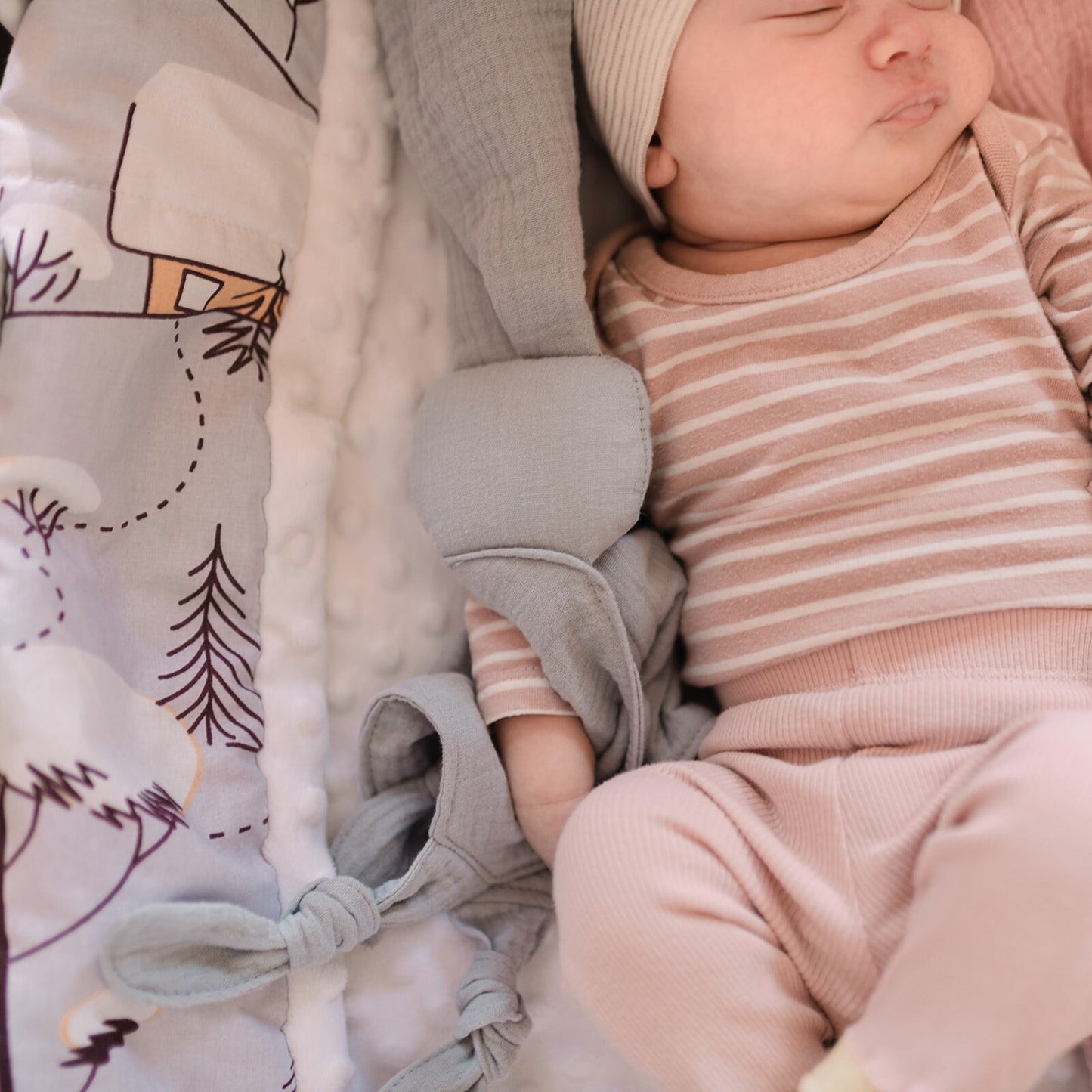 Organic Cotton Muslin Bunny Comforter - Baby Cuddle Cloth