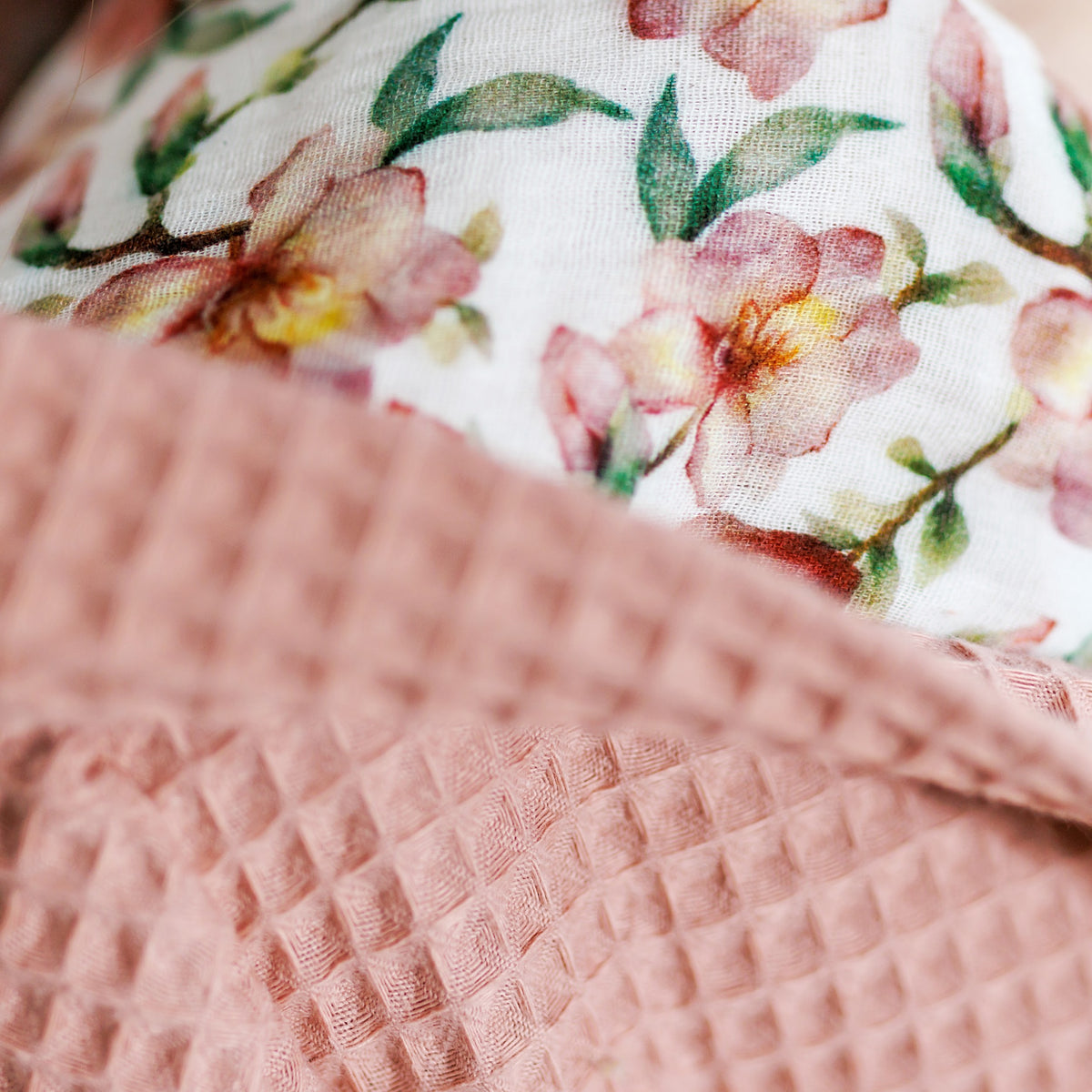 Kids Waffle Robe "Blush Blossom"