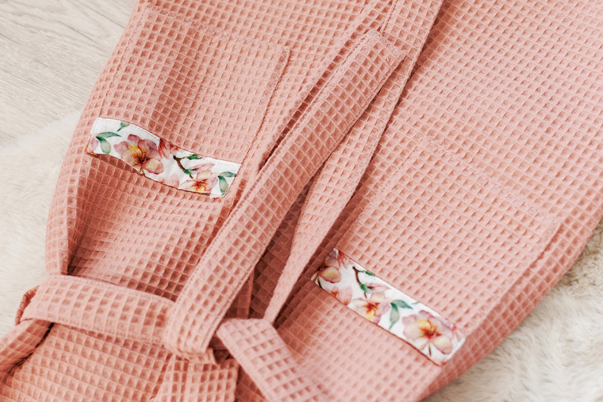 Kids Waffle Robe "Blush Blossom"