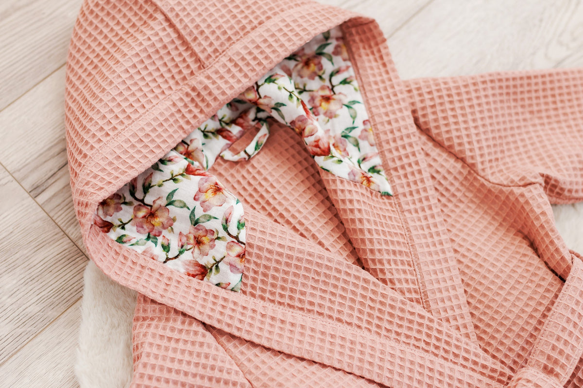 Kids Waffle Robe "Blush Blossom"