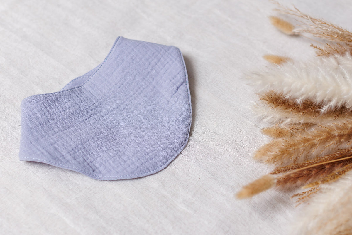 Muslin Baby Bibs "Lavender Clouds" – 1 pc or 3-Pack
