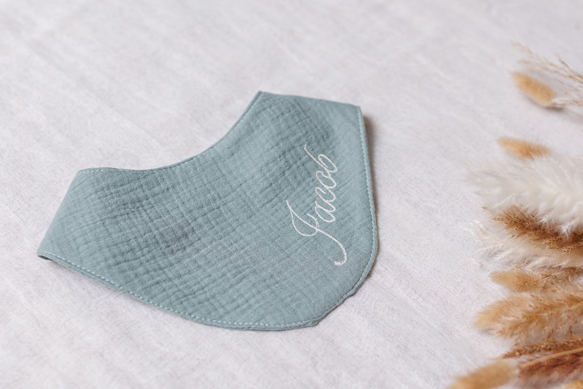 Muslin Baby Bibs "Eucalyptus" – 1 pc or 3-Pack