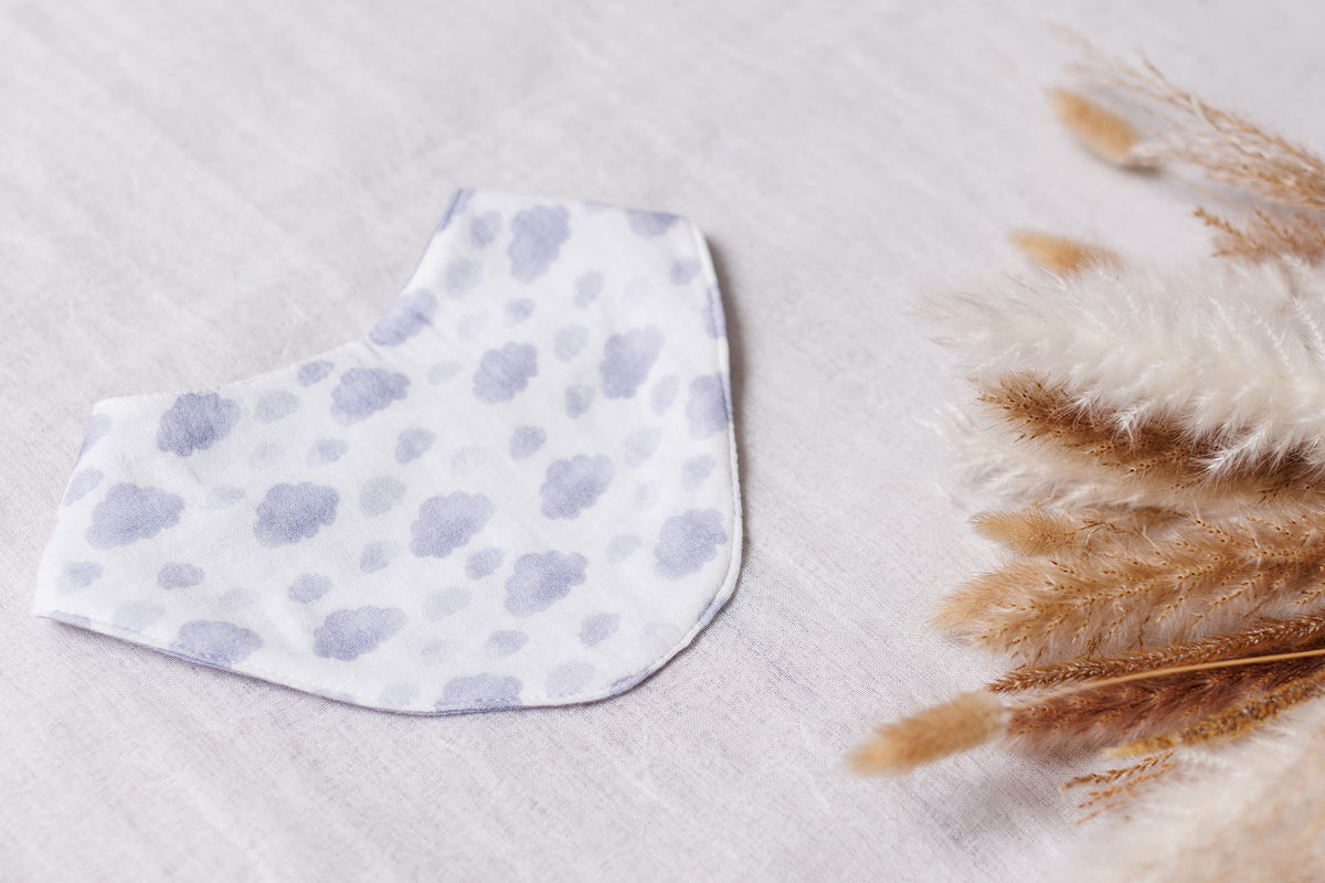 Muslin Baby Bibs "Lavender Clouds" – 1 pc or 3-Pack