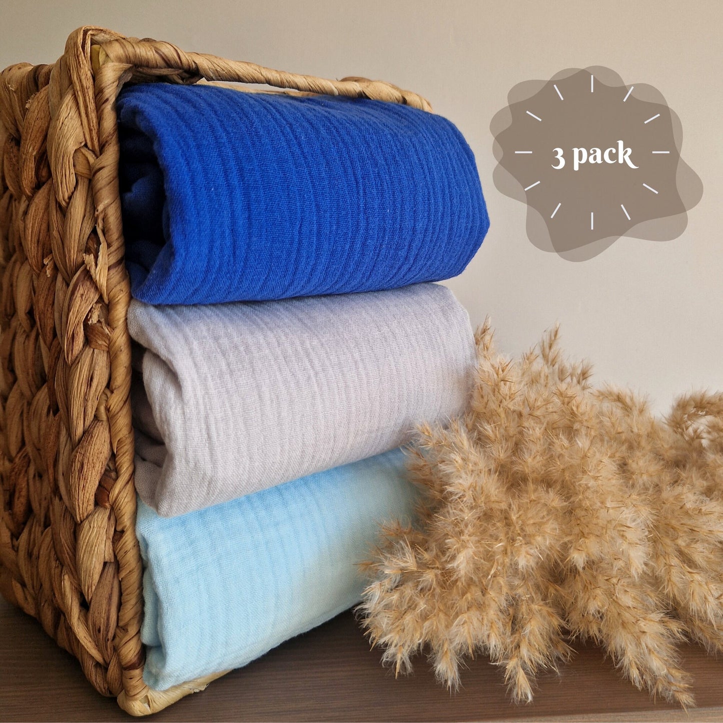 Set of 3 Waterproof change pad Double Gauze Muslin  travel changing mat, Diaper changing mat, portable changing mat