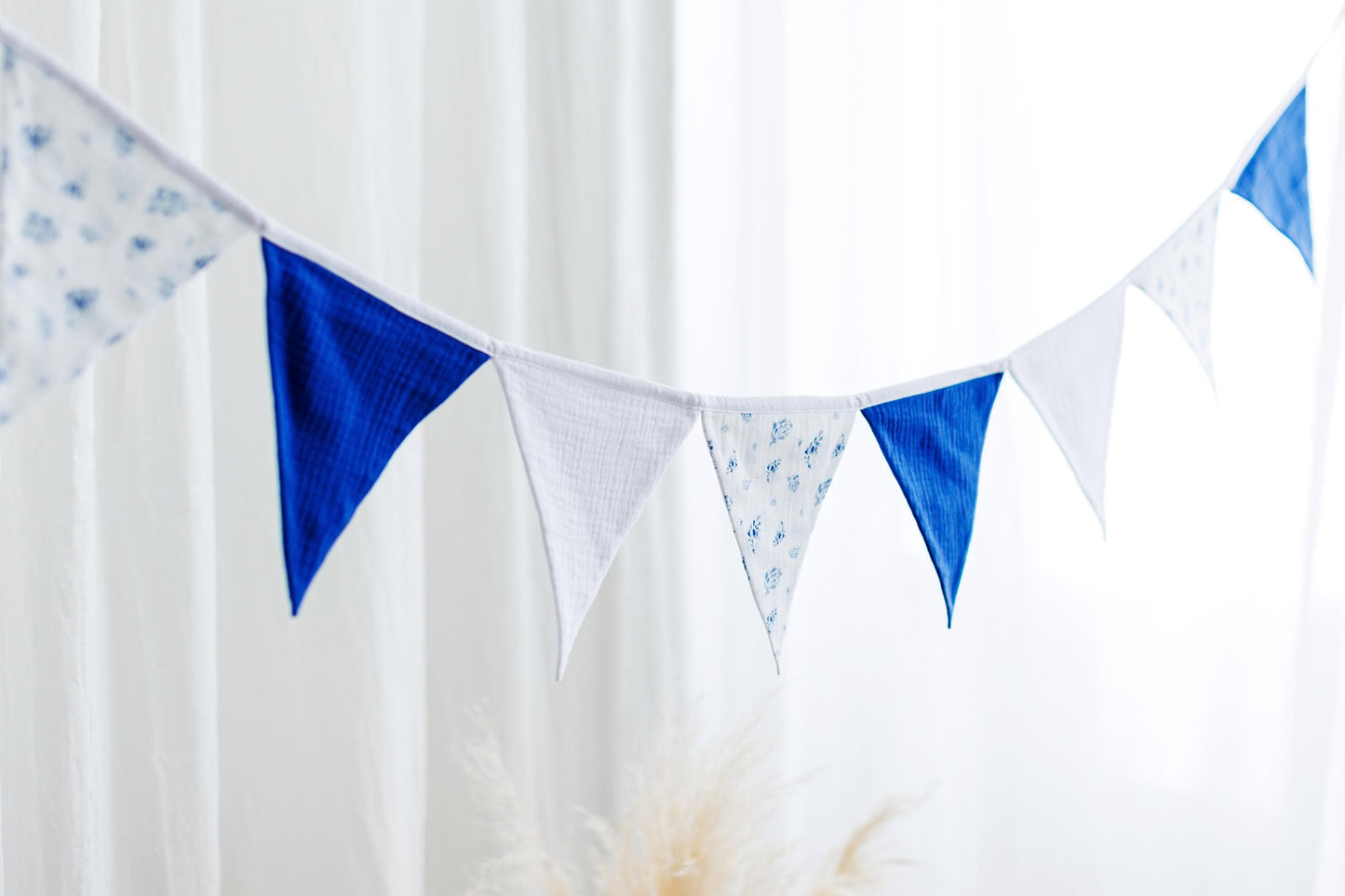 Cotton flags for nursery, Garland wall decor, Flag bunting, Bunting banner, Kids nursery, Triangle Flags for Baby Room, Home decor pink