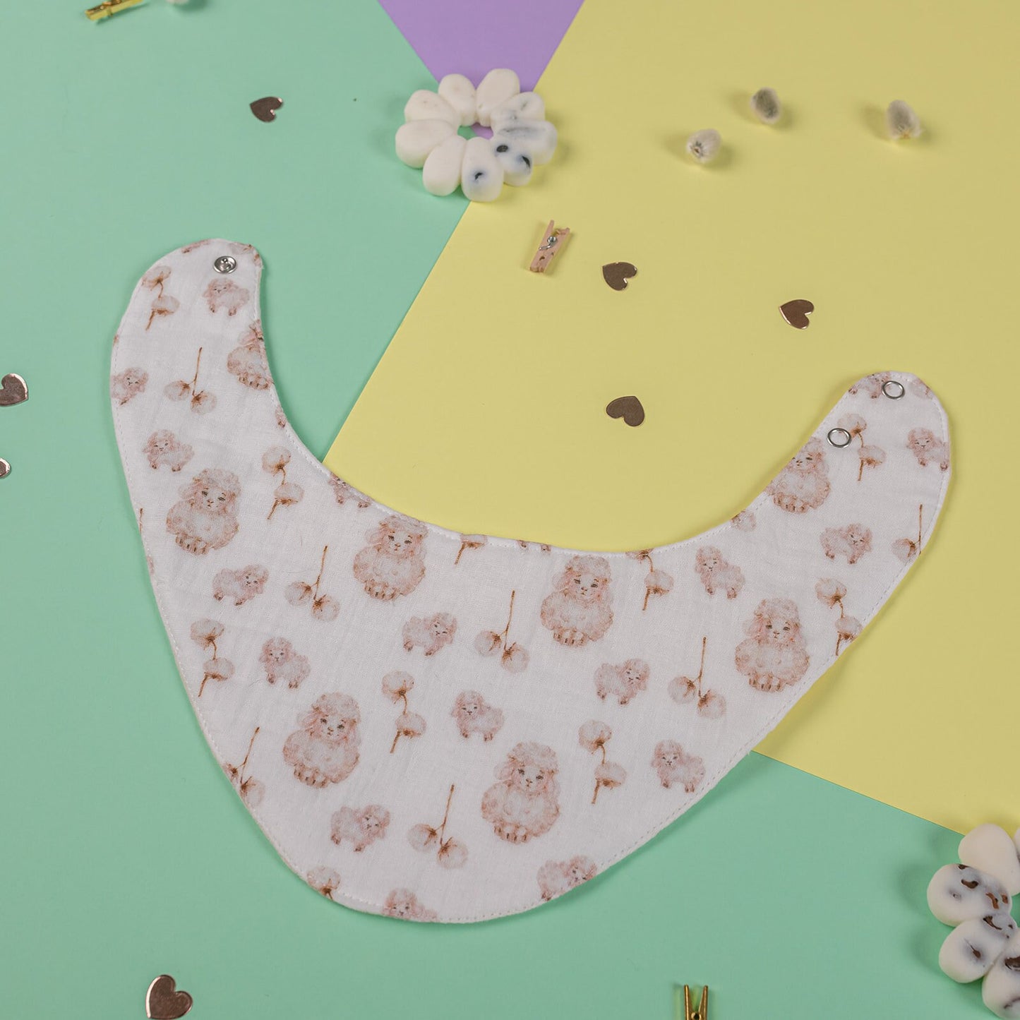 Muslin Baby Bib Set: Natural Cotton Double Gauze, Gender Neutral