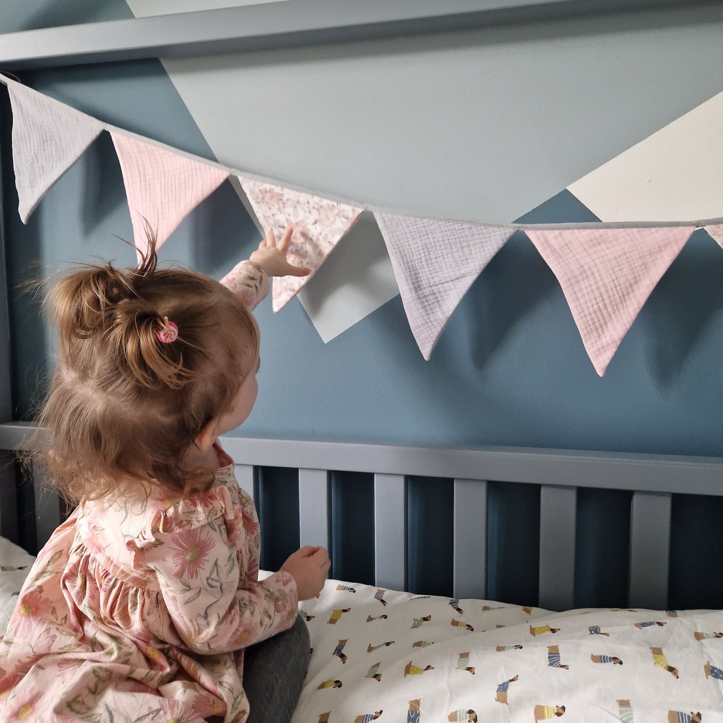 Cotton Flag Bunting: Nursery Garland Wall Decor