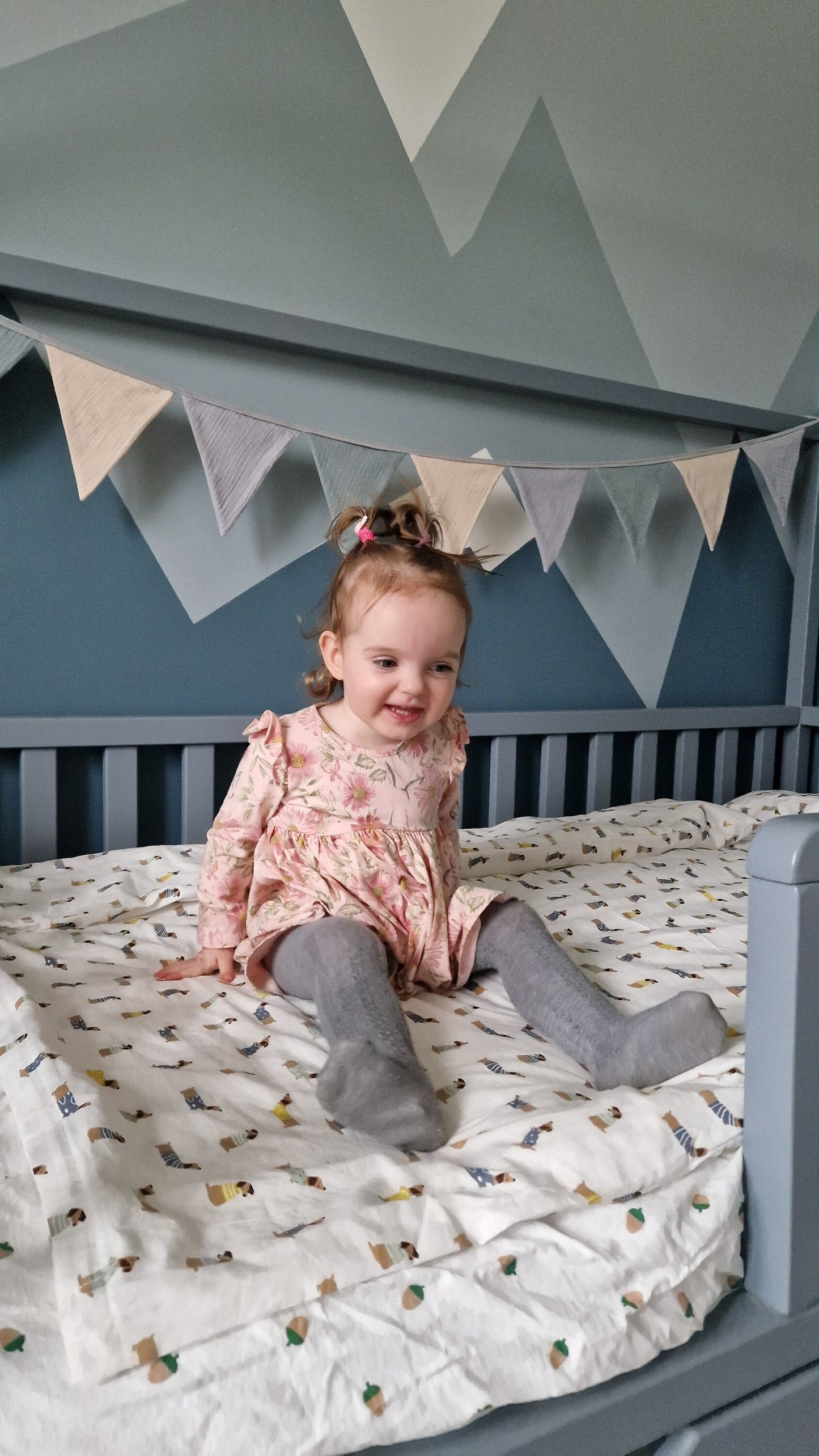 Cotton Flag Bunting: Neutral Nursery Garland Wall Decor