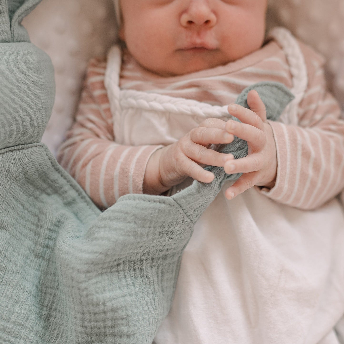 Organic Cotton Muslin Bunny Comforter - Baby Cuddle Cloth
