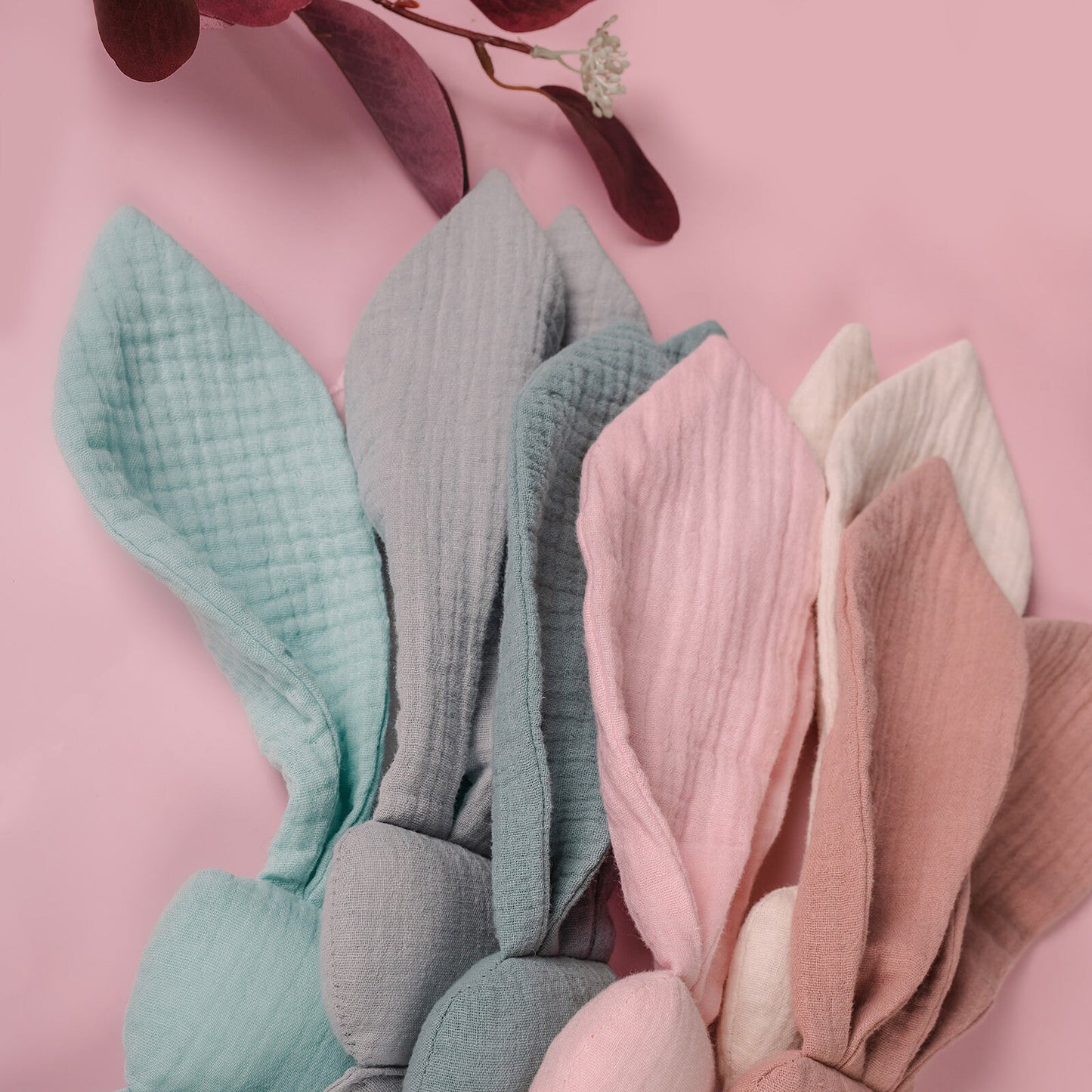 Organic Cotton Muslin Bunny Comforter - Baby Cuddle Cloth