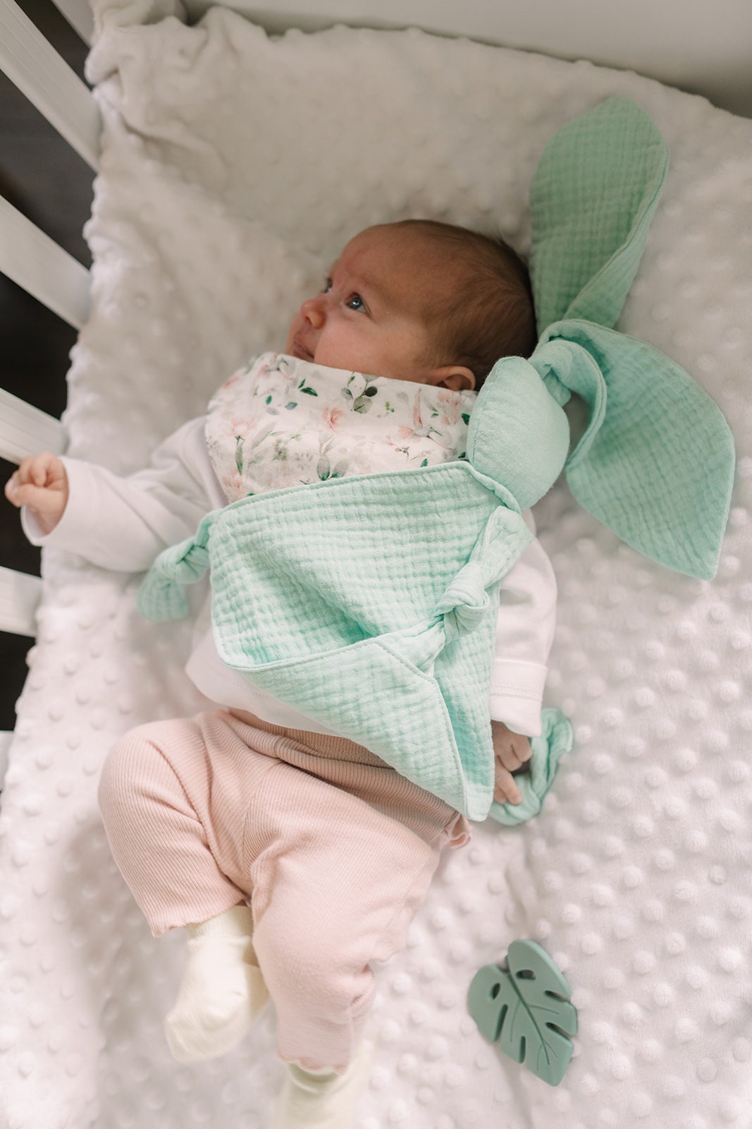 Organic Cotton Muslin Bunny Comforter - Baby Cuddle Cloth