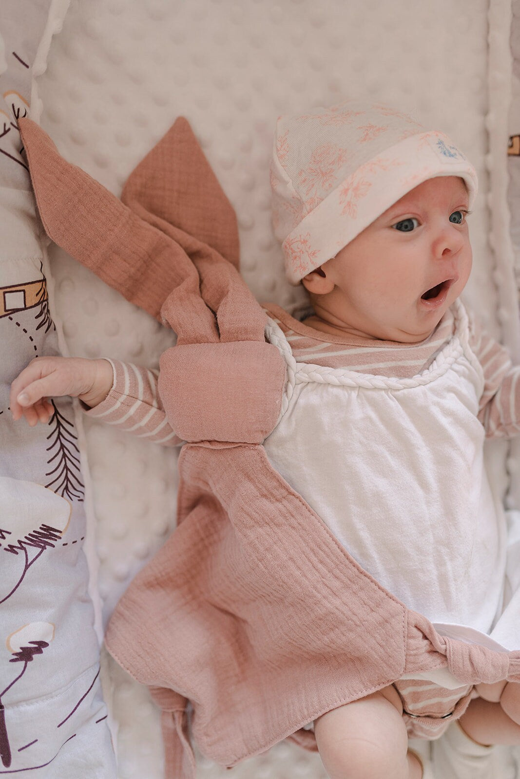 Organic Cotton Muslin Bunny Comforter - Baby Cuddle Cloth