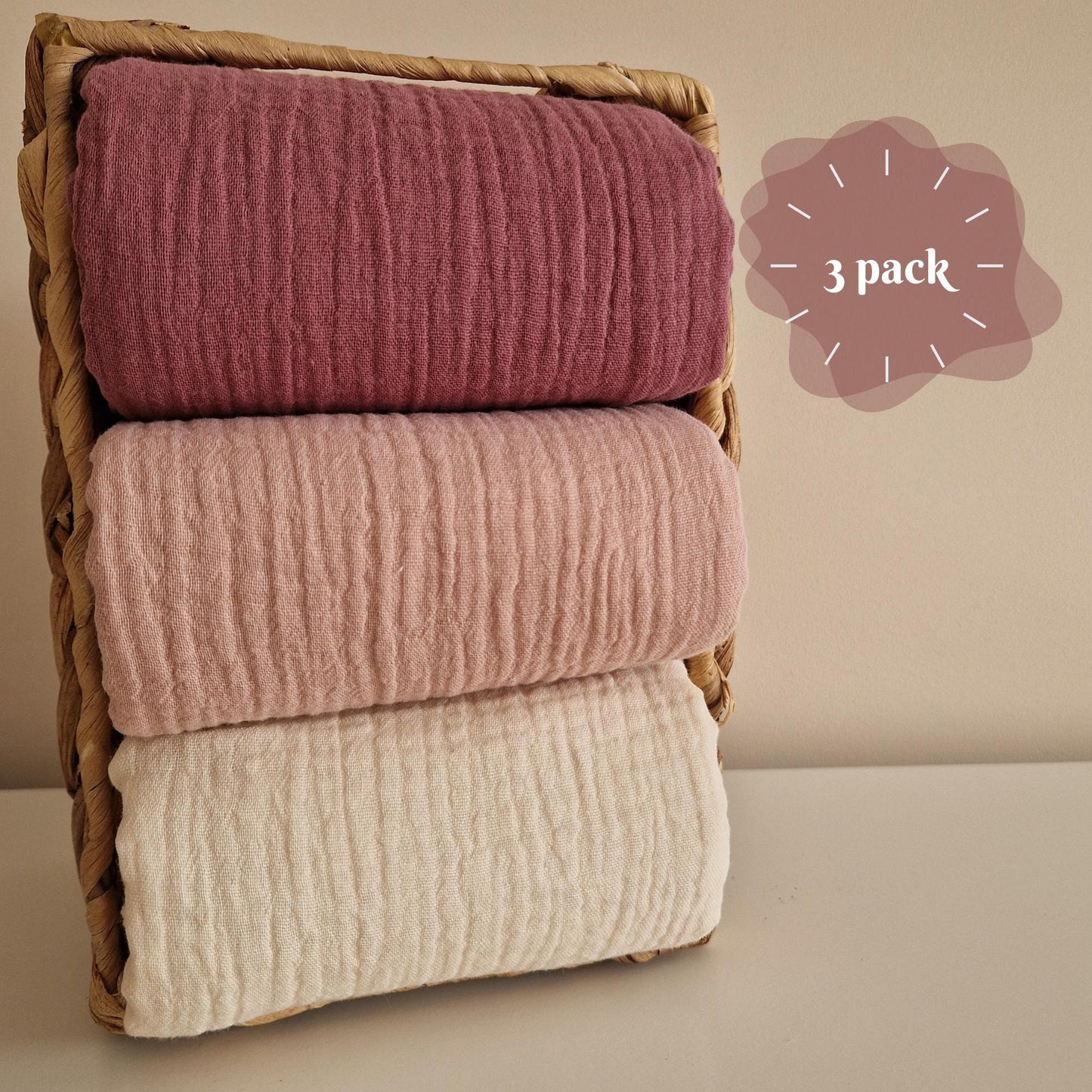 Set of 3 Waterproof change pad Double Gauze Muslin  travel changing mat, Diaper changing mat, portable changing mat