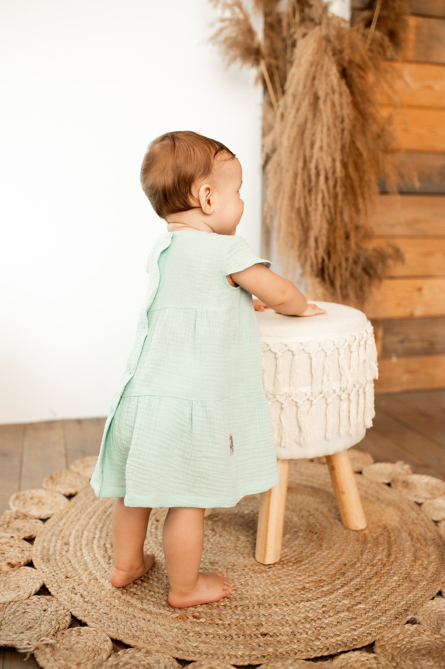 Organic Cotton Muslin Baby Dress: Flowing Summer Outfit