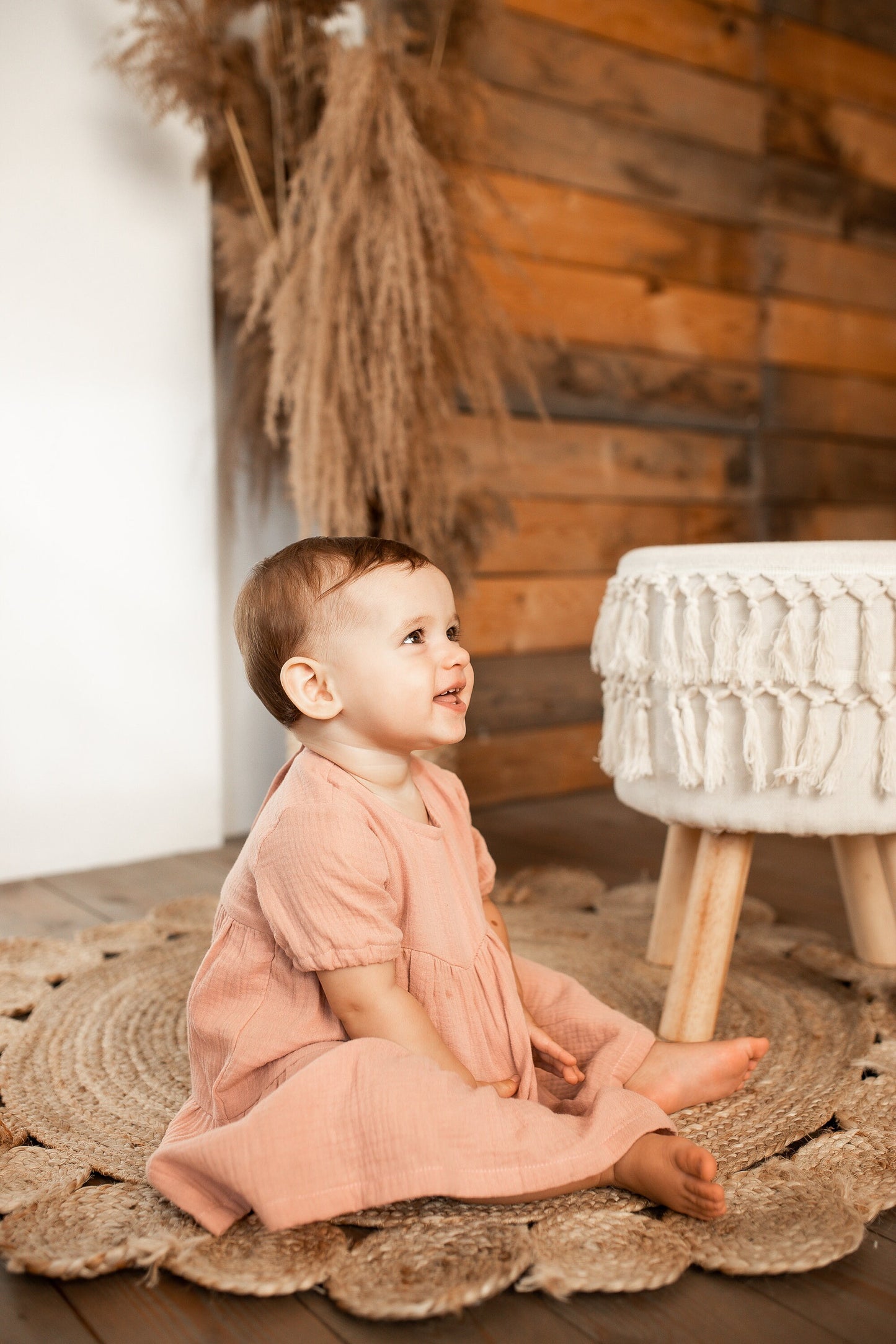 Organic Cotton Muslin Baby Dress: Flowing Summer Outfit
