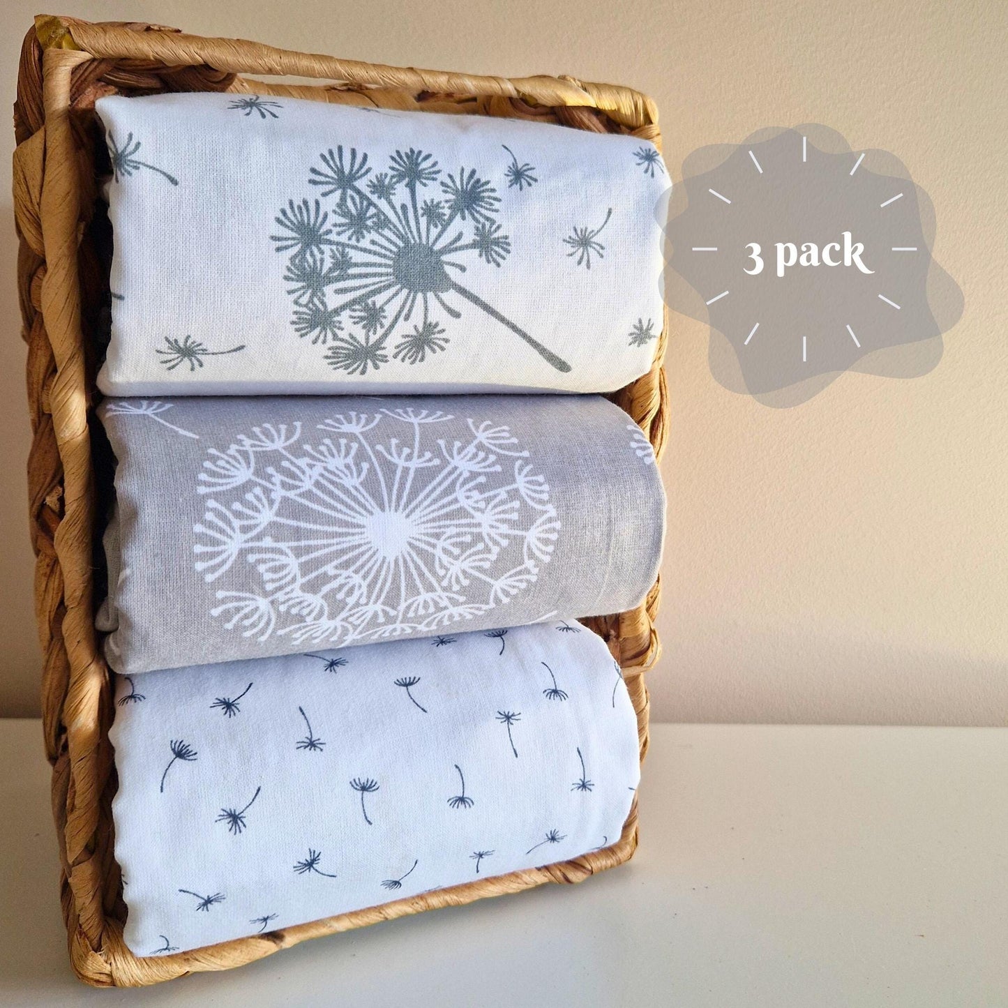 Set of 3 Waterproof change pad Double Gauze Muslin  travel changing mat, Diaper changing mat, portable changing mat
