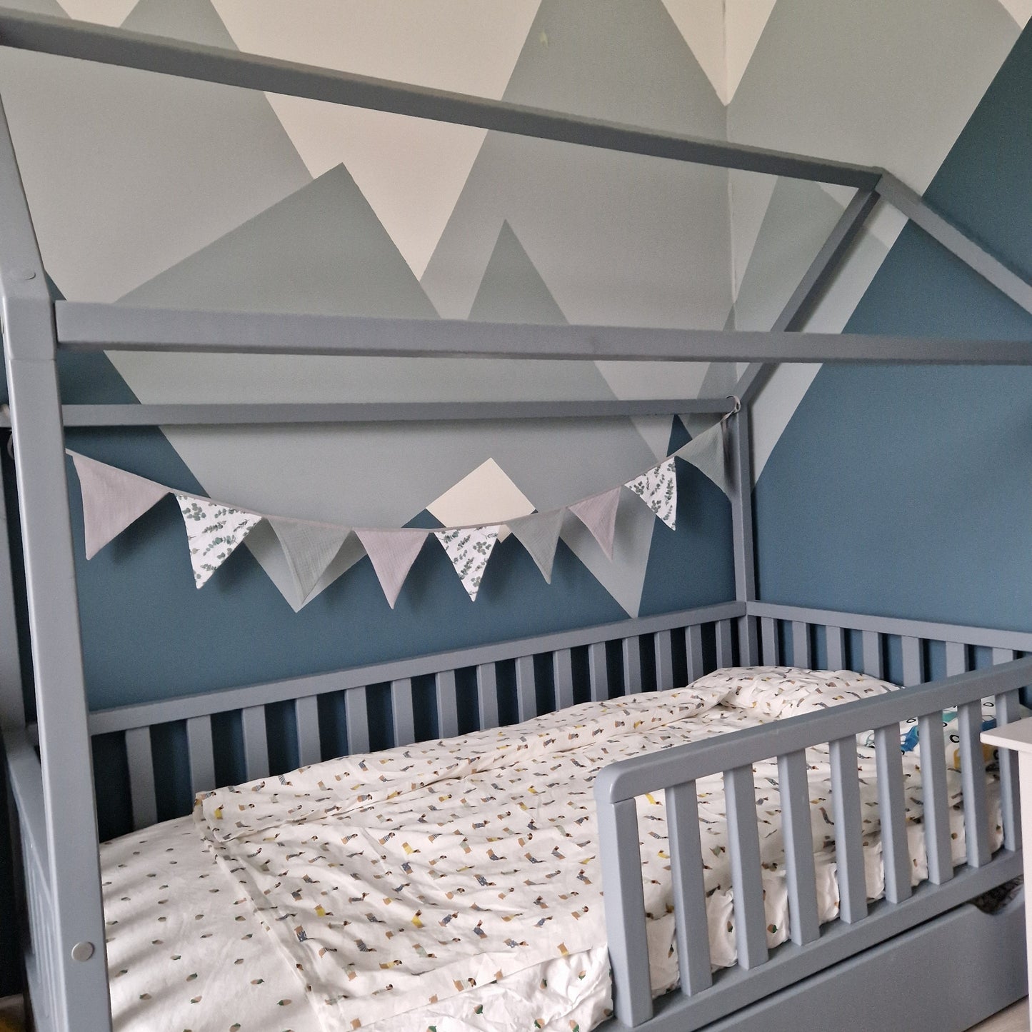 Premium Cotton flags for nursery, Garland wall decor, Flag bunting, Bunting banner, Brown bunting, Kids nursery,Triangle Flags for Baby Room