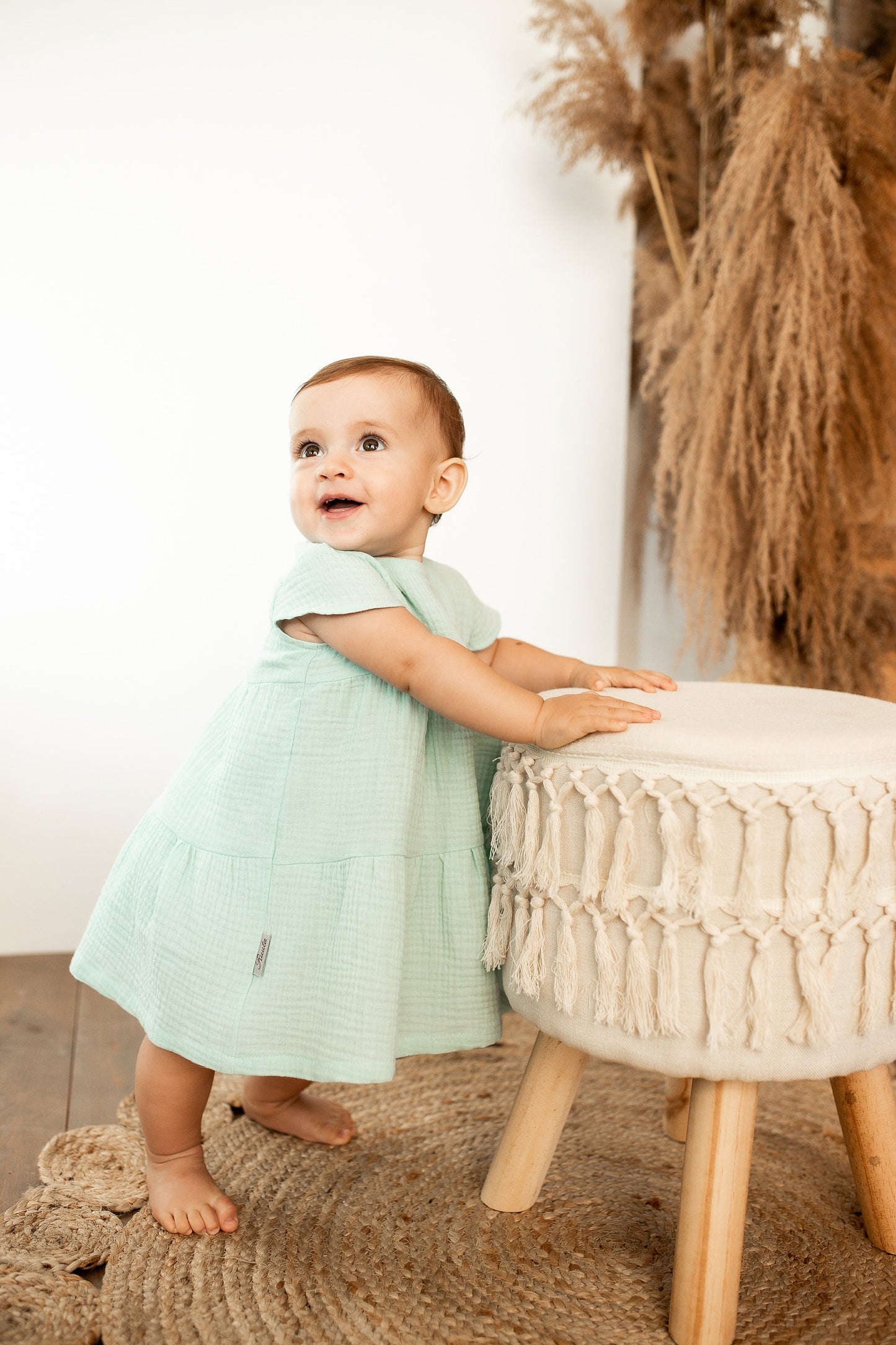 Organic Cotton Muslin Baby Dress: Flowing Summer Outfit