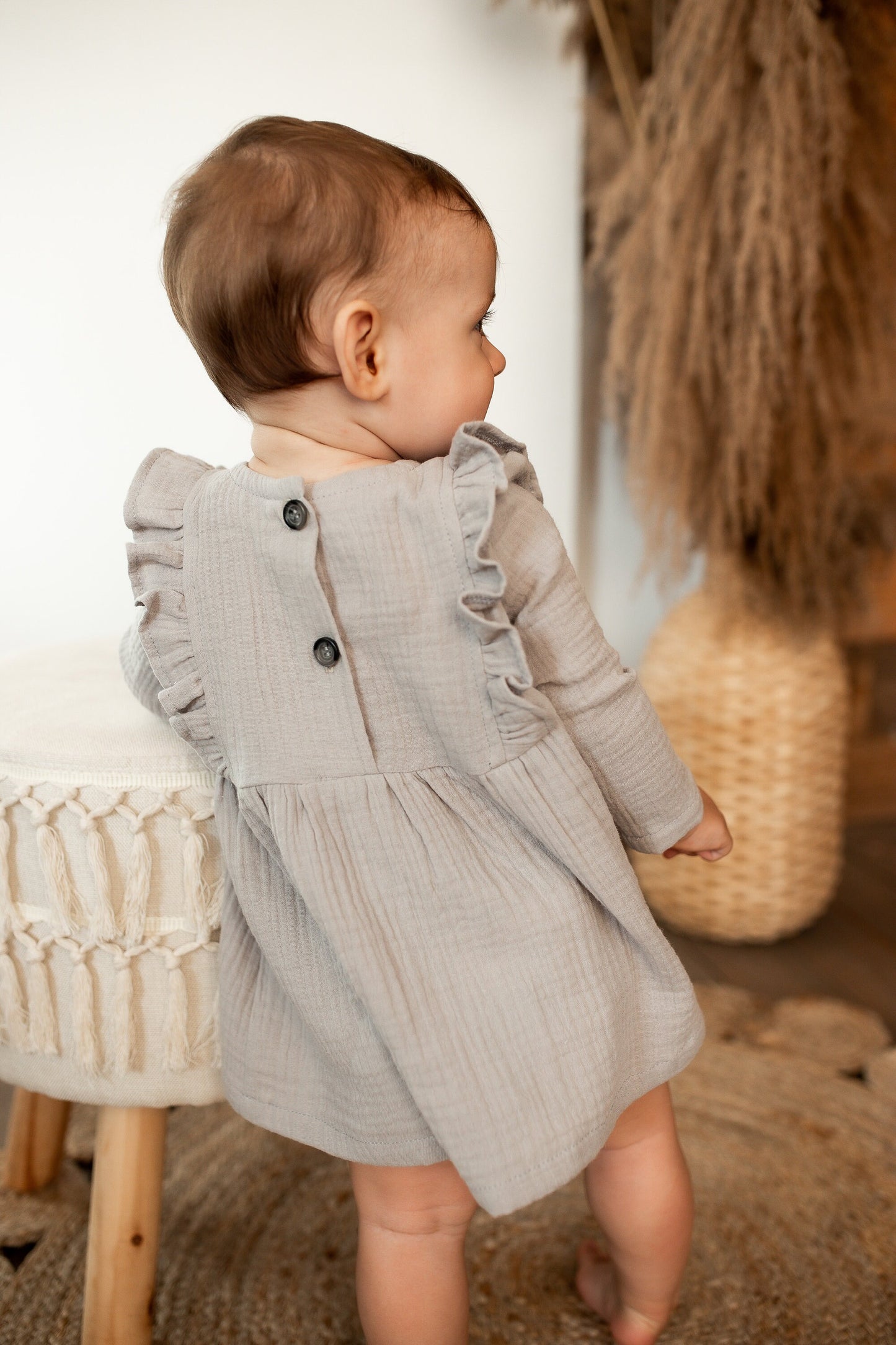Organic Cotton Muslin Baby Dress, Cute baby dress, Cotton dress for girls