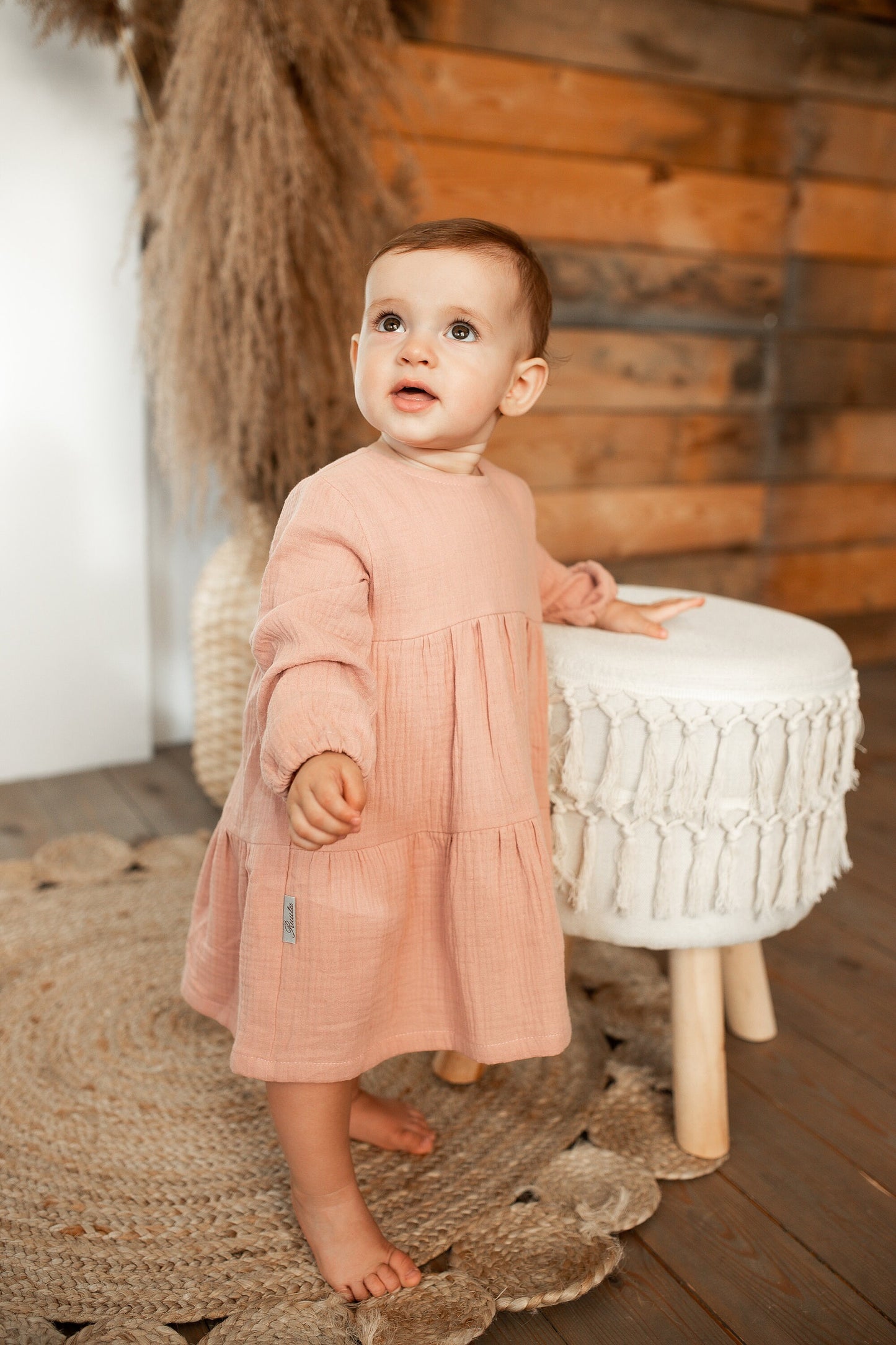 Organic Cotton Muslin Baby Dress: Flowing Summer Outfit