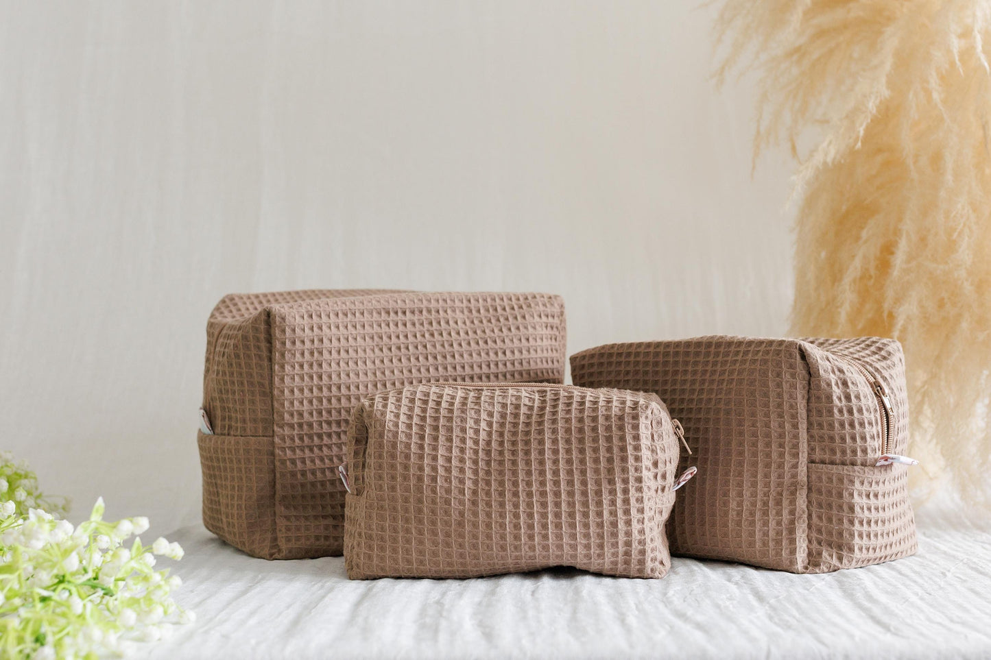 Cosmetics bag Makeup Gift for girls Cosmetic pouch Set of 3  Personalized makeup bags