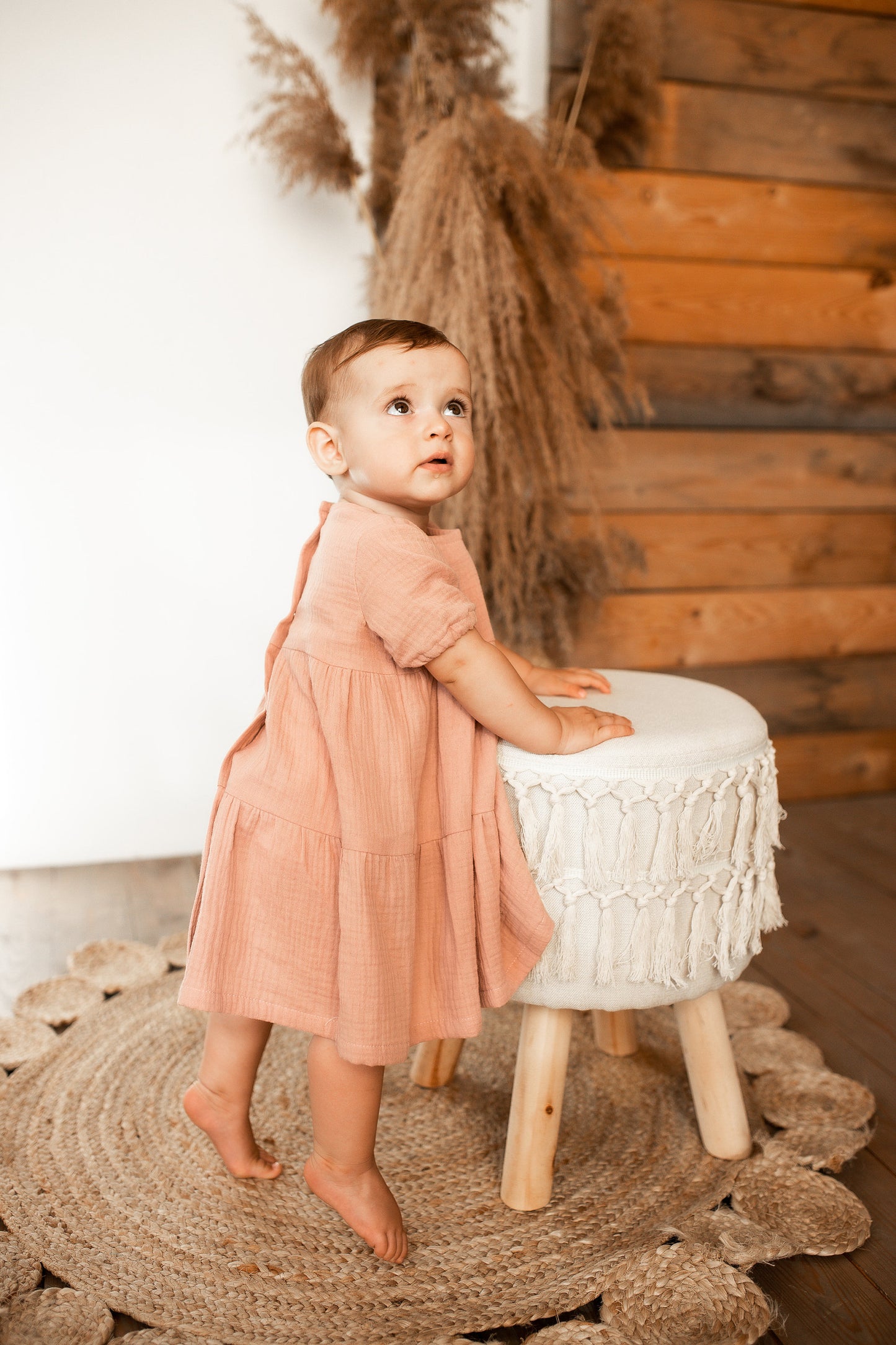 Organic Cotton Muslin Baby Dress: Flowing Summer Outfit