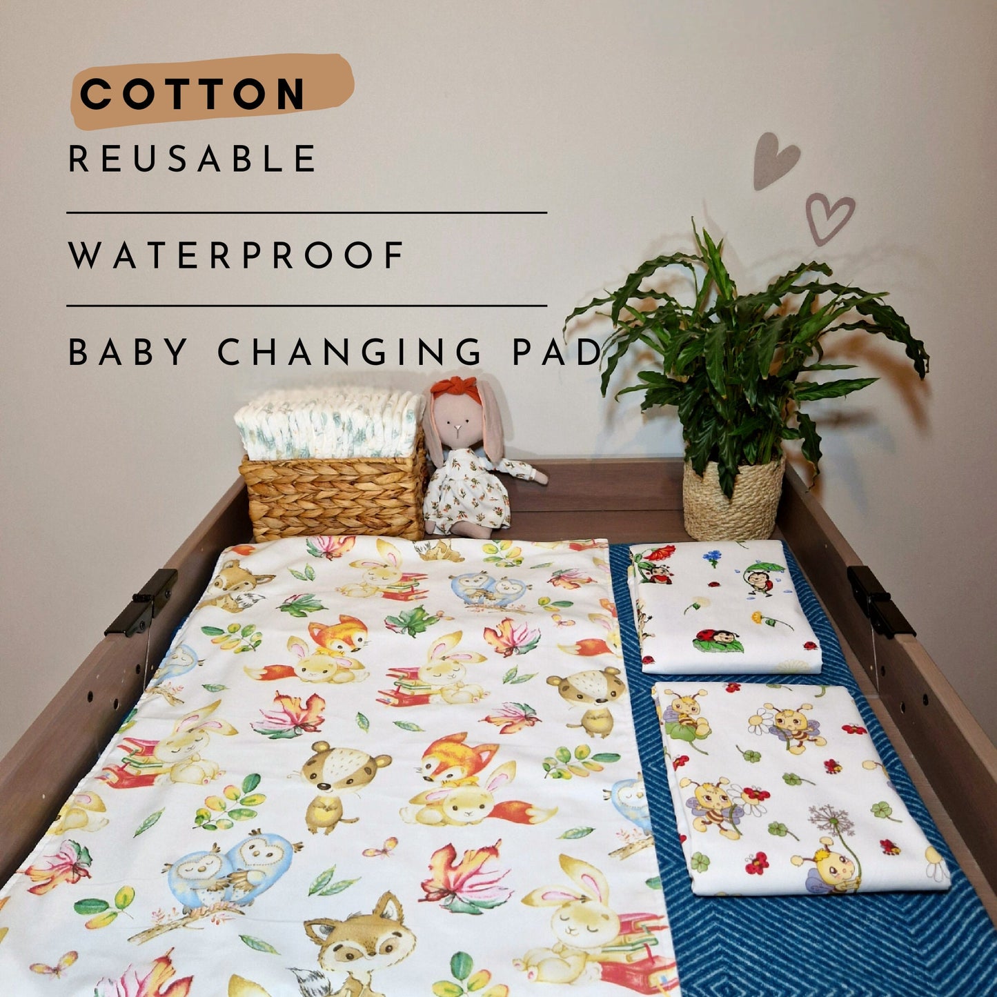 Set of 3 Waterproof change pad travel changing mat, Diaper changing mat, portable changing mat