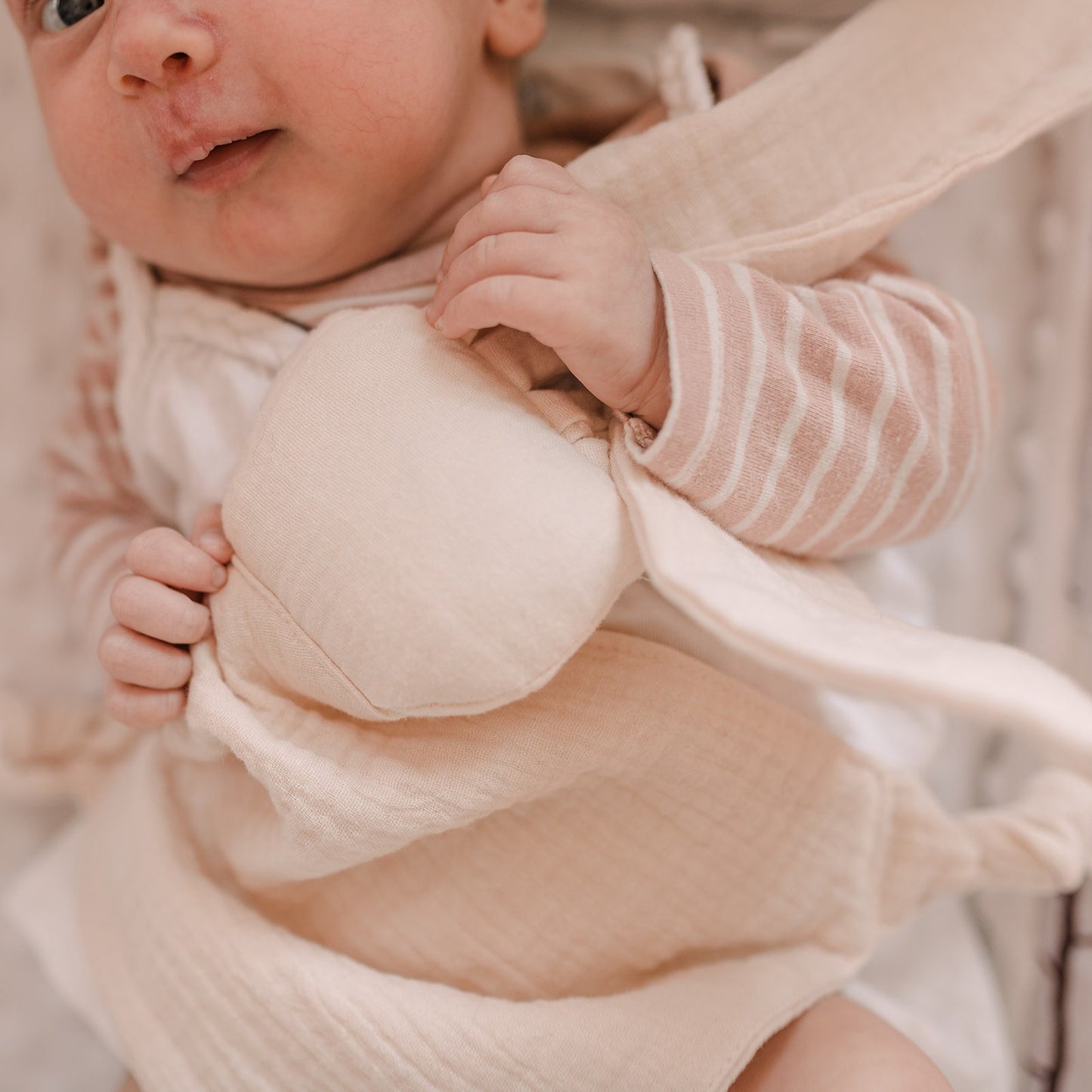 Organic Cotton Muslin Bunny Comforter - Baby Cuddle Cloth