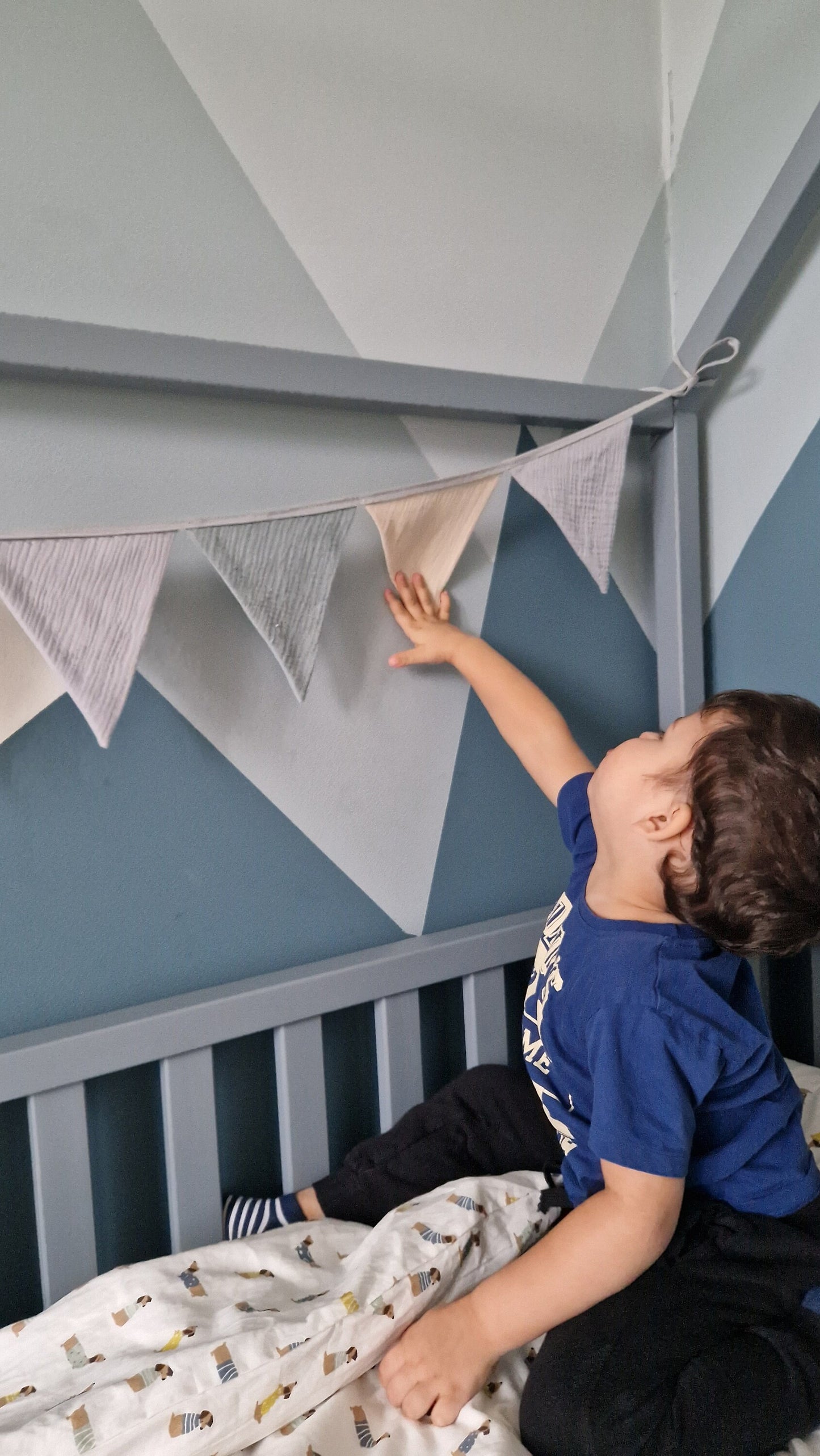Cotton Flag Bunting: Neutral Nursery Garland Wall Decor