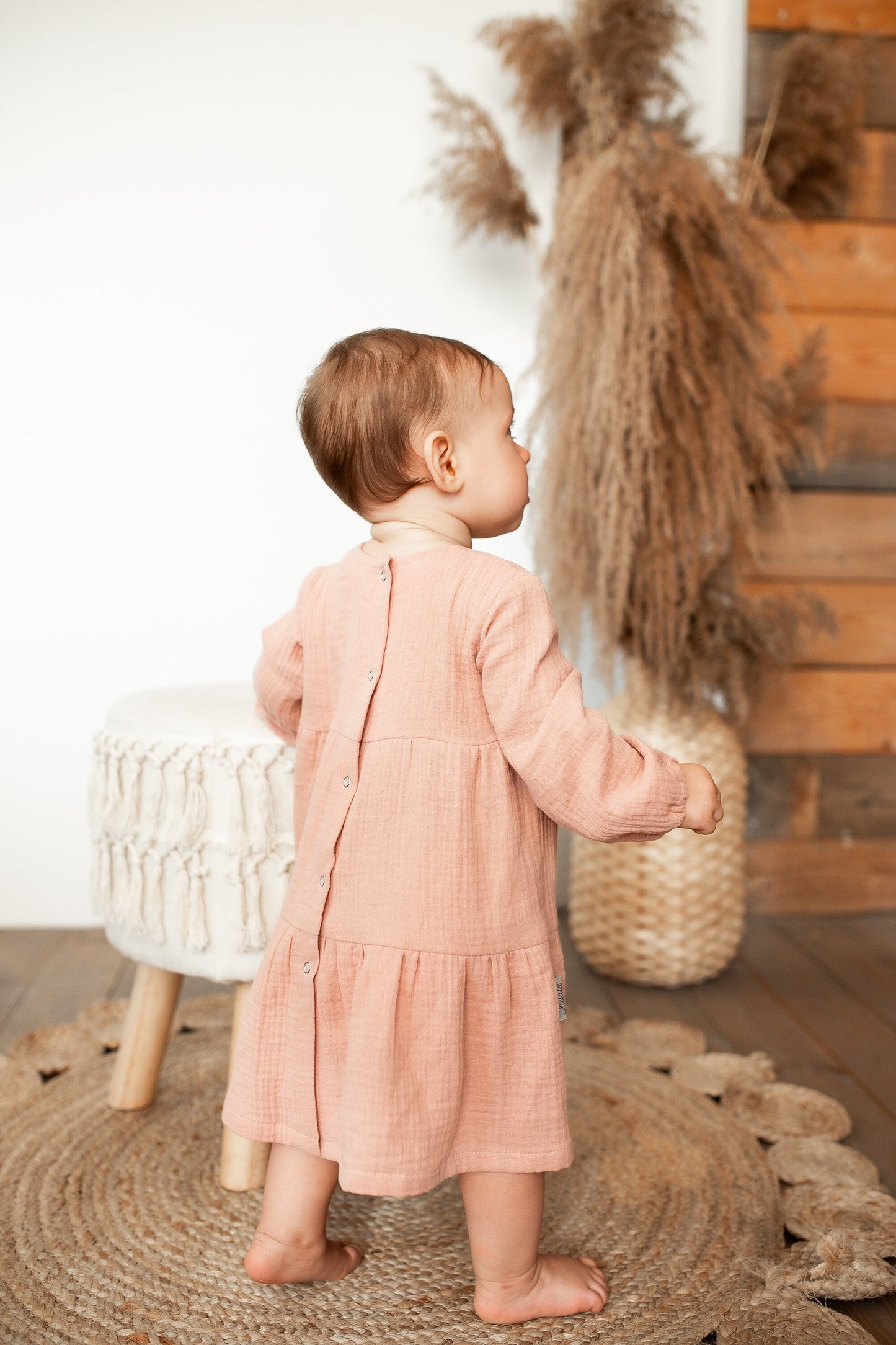 Organic Cotton Muslin Baby Dress: Flowing Summer Outfit