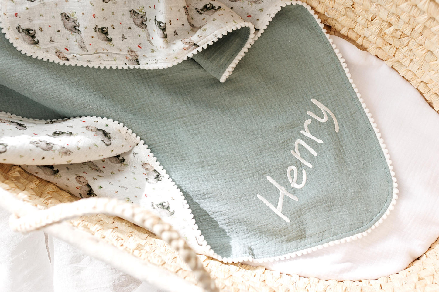 Personalized baby blanket with name Gifted baby blanket Newborn custom gift Baby shower present Embroidered Stroller Blanket