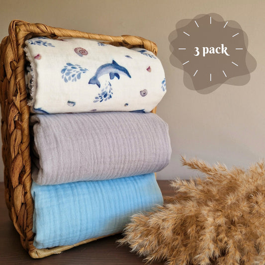 Waterproof changing pad Set of 3 Muslin diaper changing pads  Waterproof travel changing mat Portable changing pad  Baby changing mat 50x70