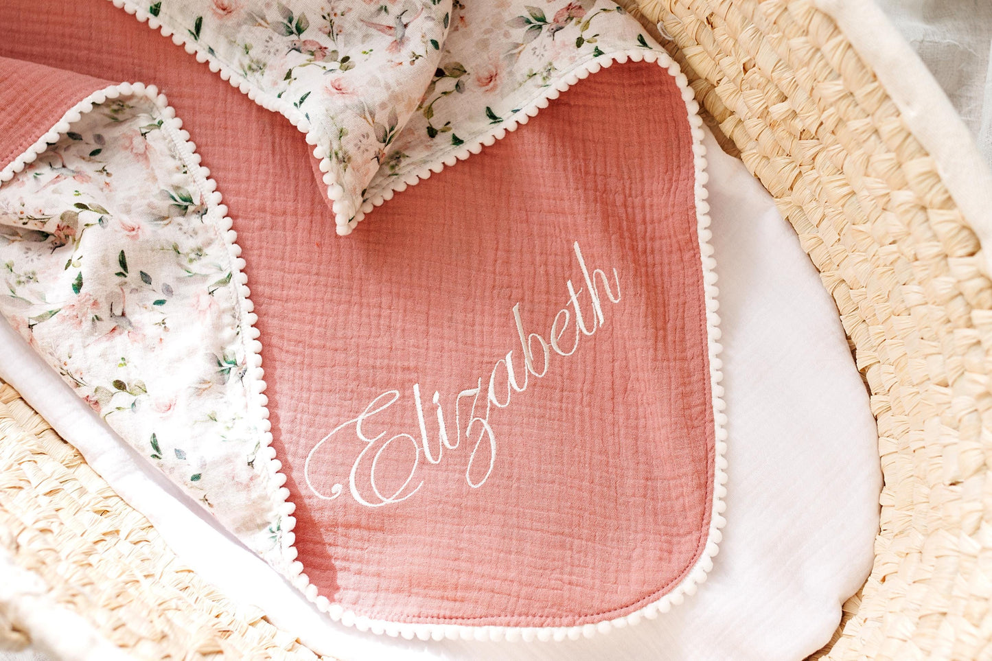 Personalized baby blanket with name Gifted baby blanket Newborn custom gift Baby shower present Embroidered Stroller Blanket