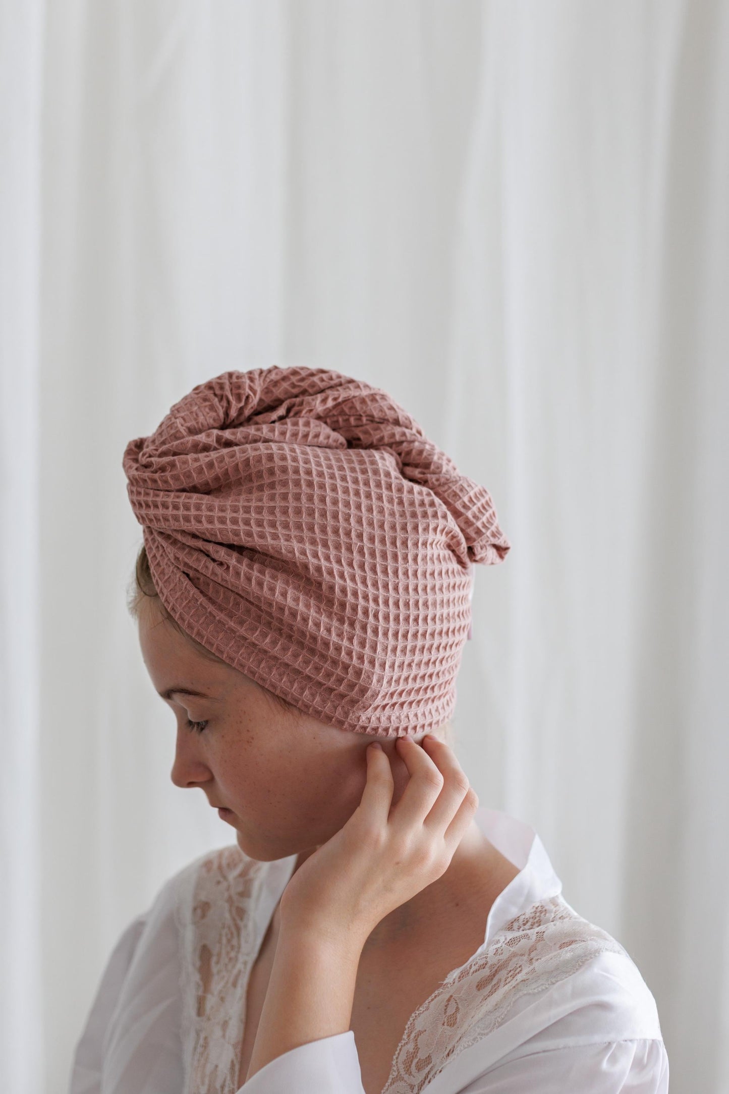 Muslin Hair Towel Wrap: Gentle Frizz-Free Drying Spa Turban