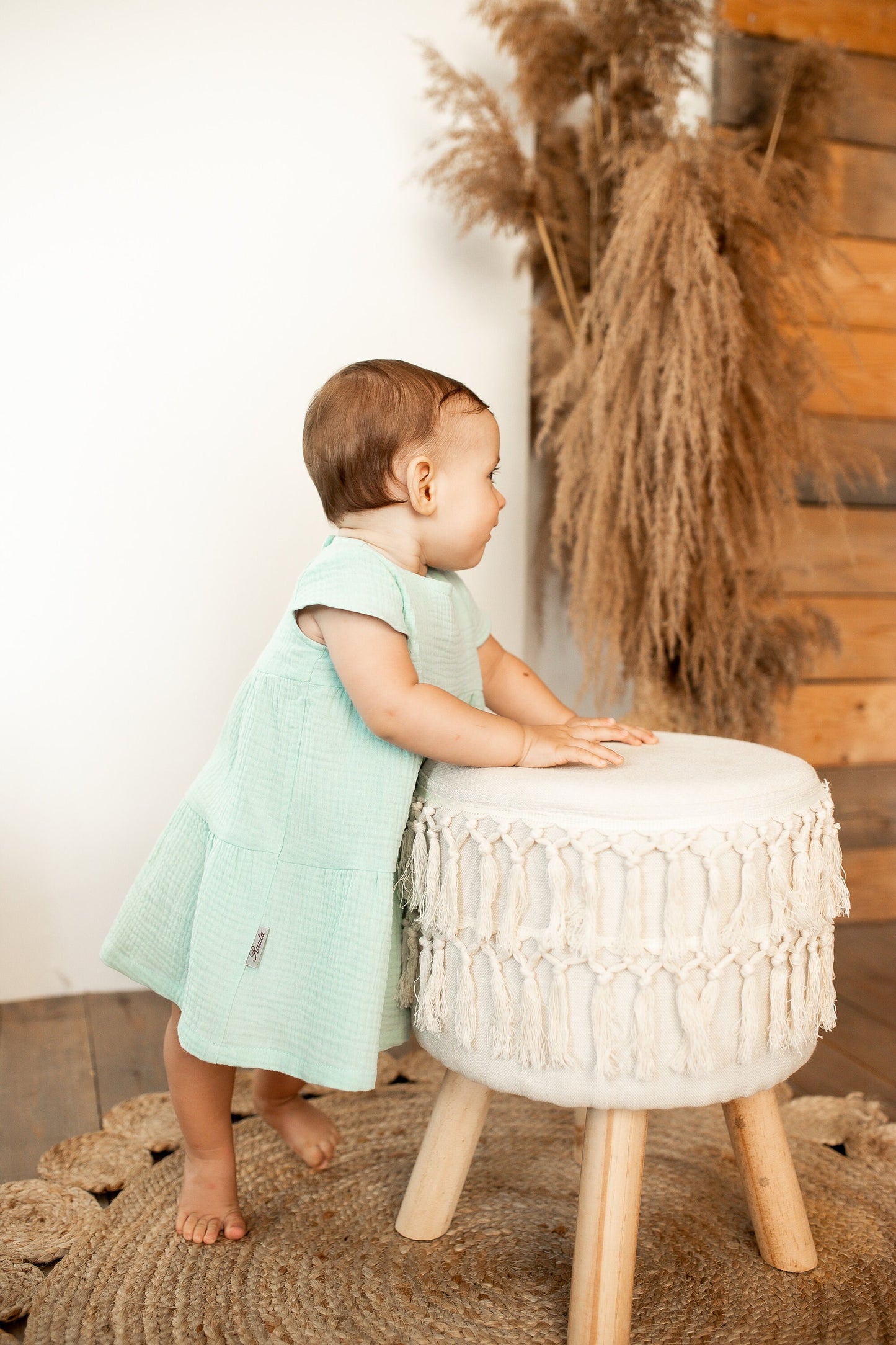 Organic Cotton Muslin Baby Dress: Flowing Summer Outfit