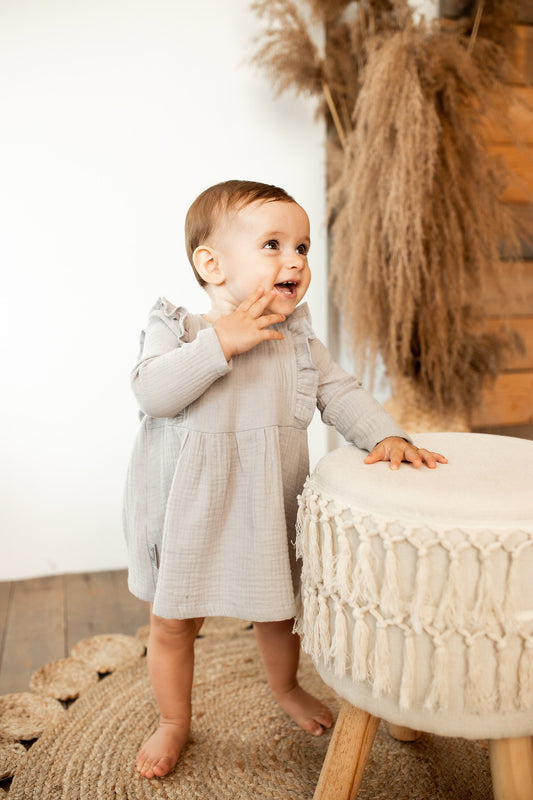 Organic Cotton Muslin Baby Dress, Cute baby dress, Cotton dress for girls