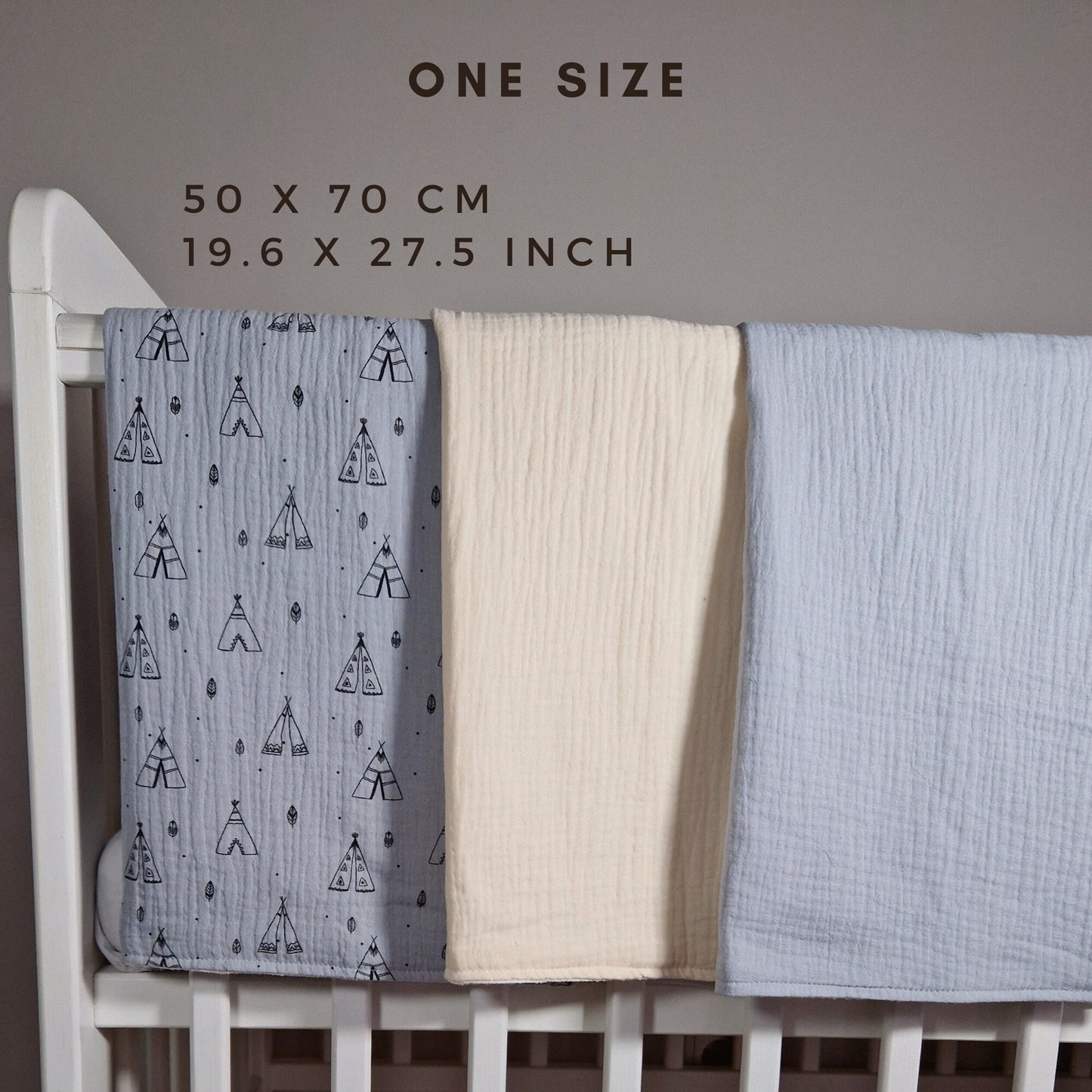 Set of 3 Waterproof change pad Double Gauze Muslin  travel changing mat, Diaper changing mat, portable changing mat