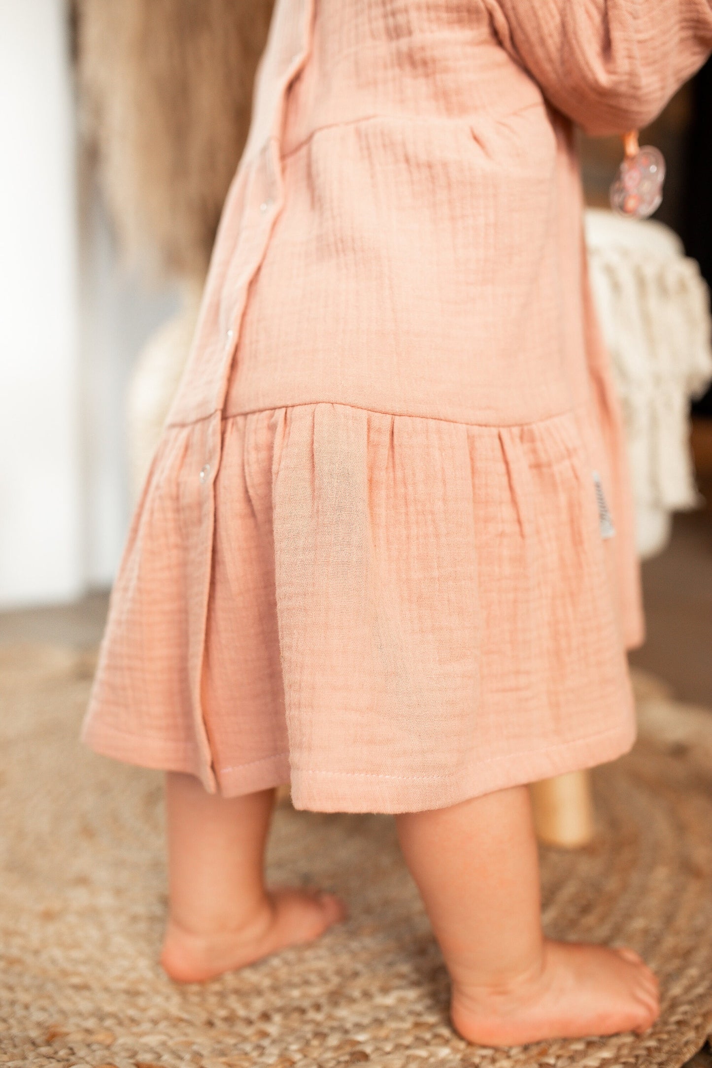 Organic Cotton Muslin Baby Dress: Flowing Summer Outfit