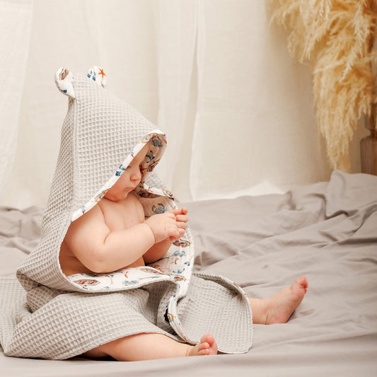 Hooded bath towel for babies, Waffle towel kids, Organic cotton Baby bath towel, New baby gift,Kapuzenhandtuch, Baby Badetuch